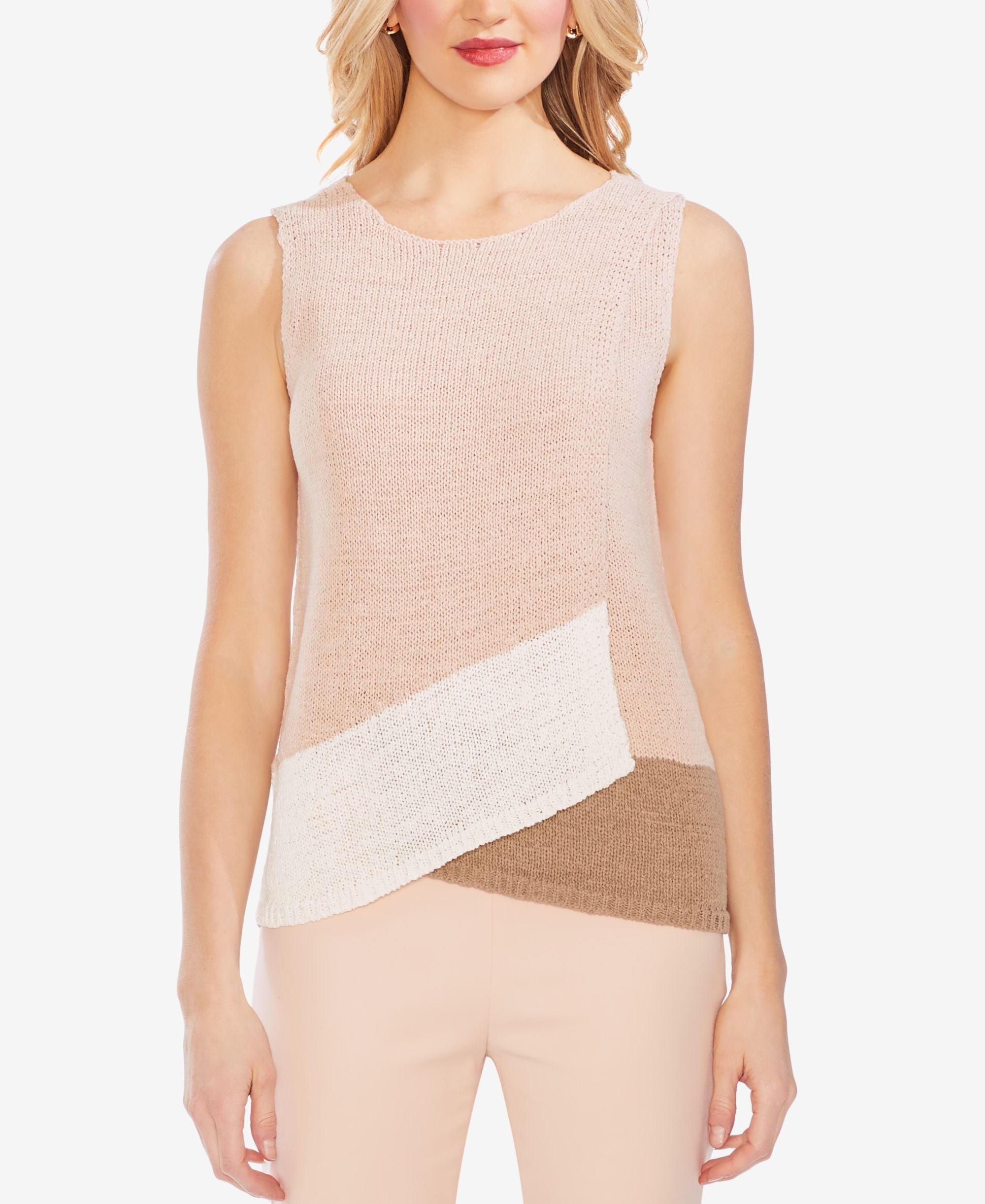 Vince Camuto Asymmetrical Colorblocked Sweater