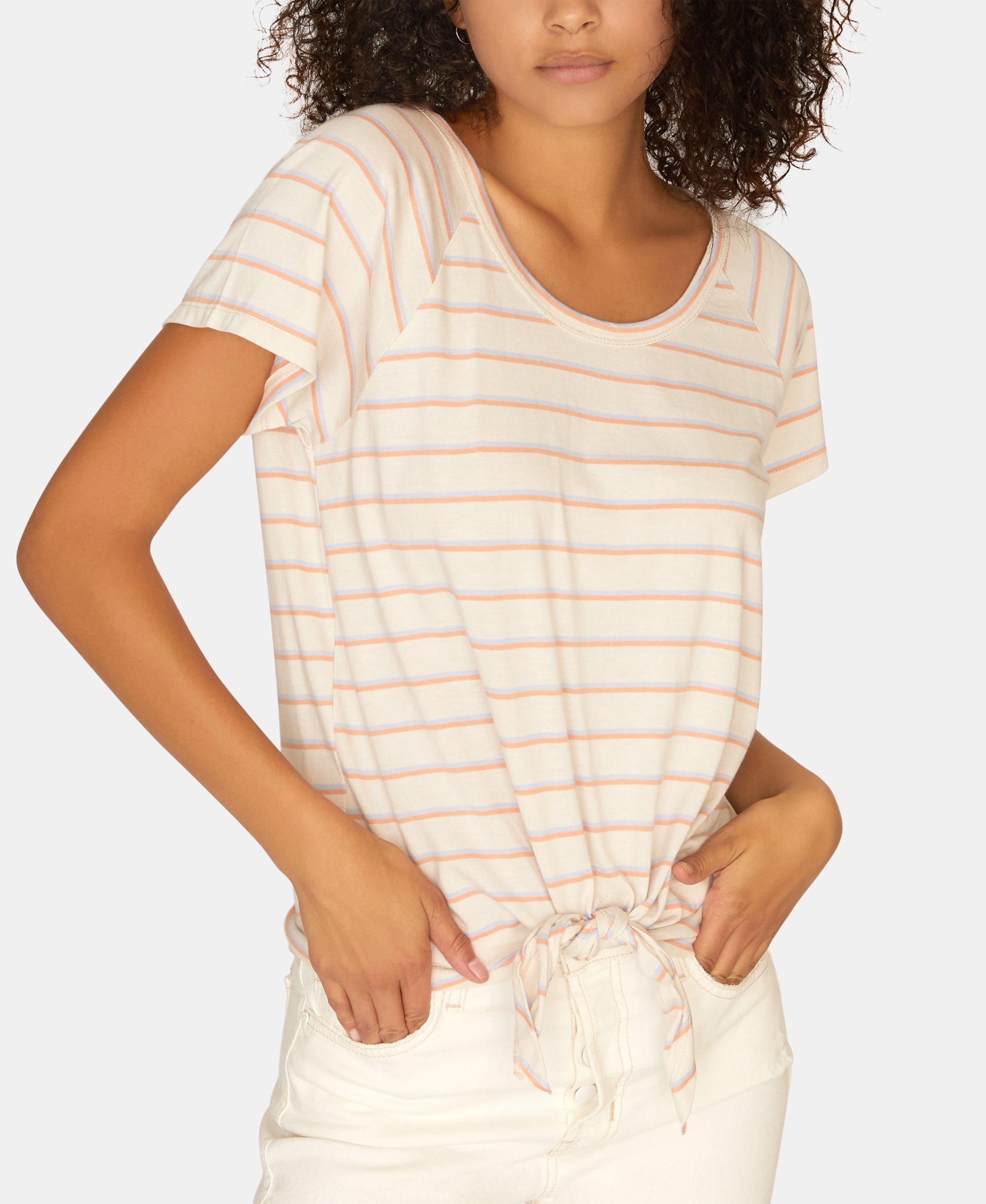 Sanctuary Lou Striped Tie-Hem T-Shirt