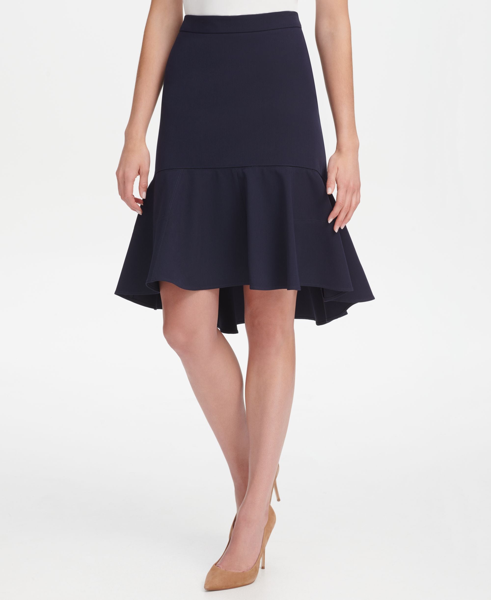 Tommy Hilfiger Twill High Low Ruffle Skirt