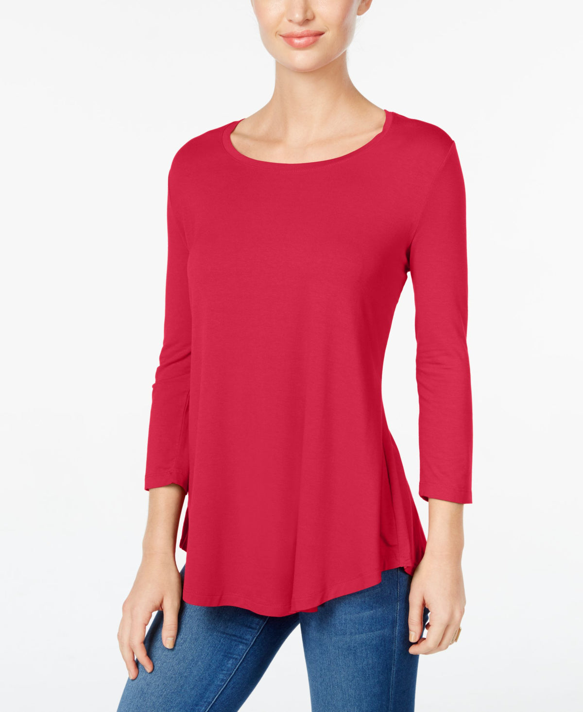 JM Collection Scoop Neck Top