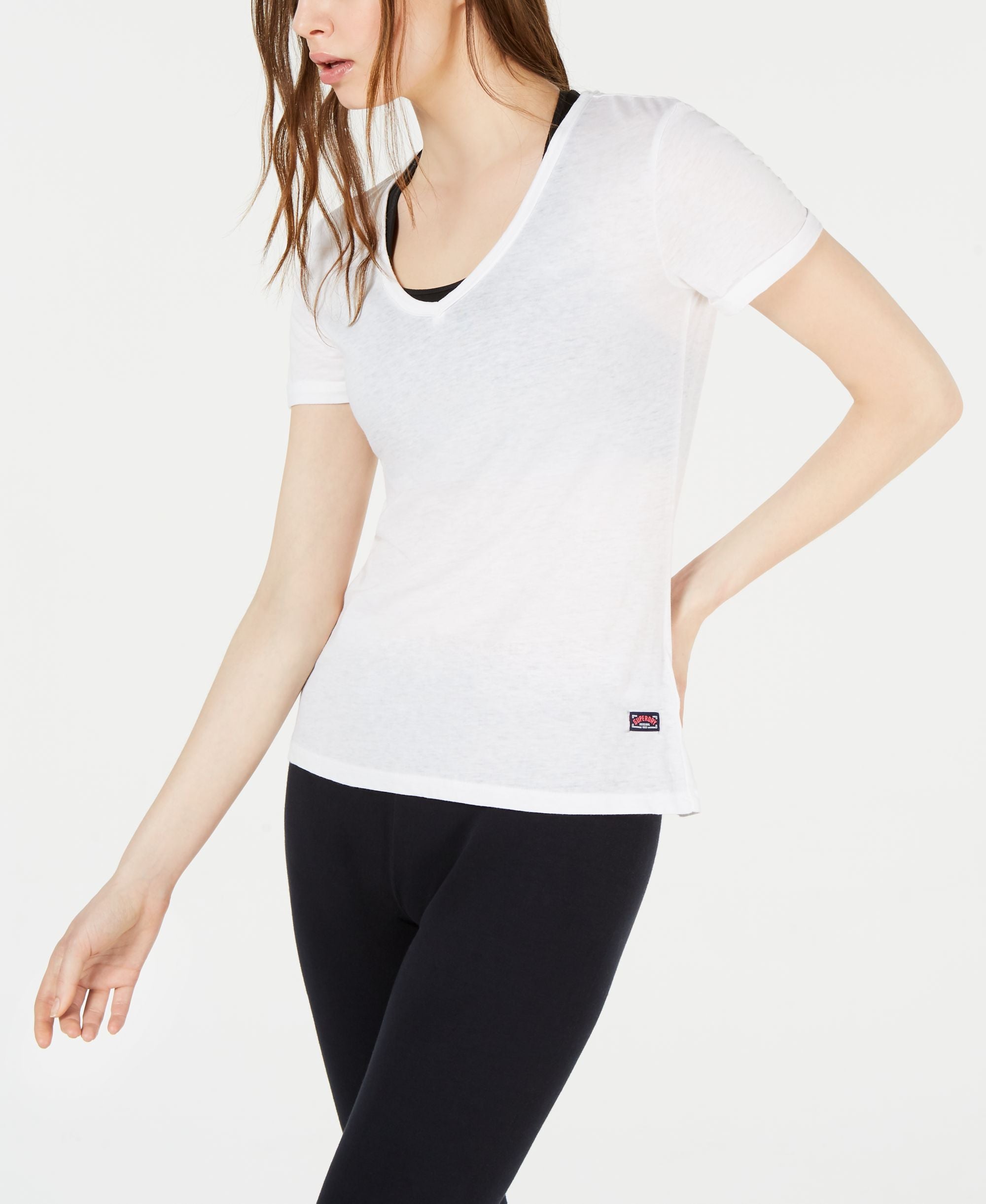 Superdry V Neck Burnout T-Shirt