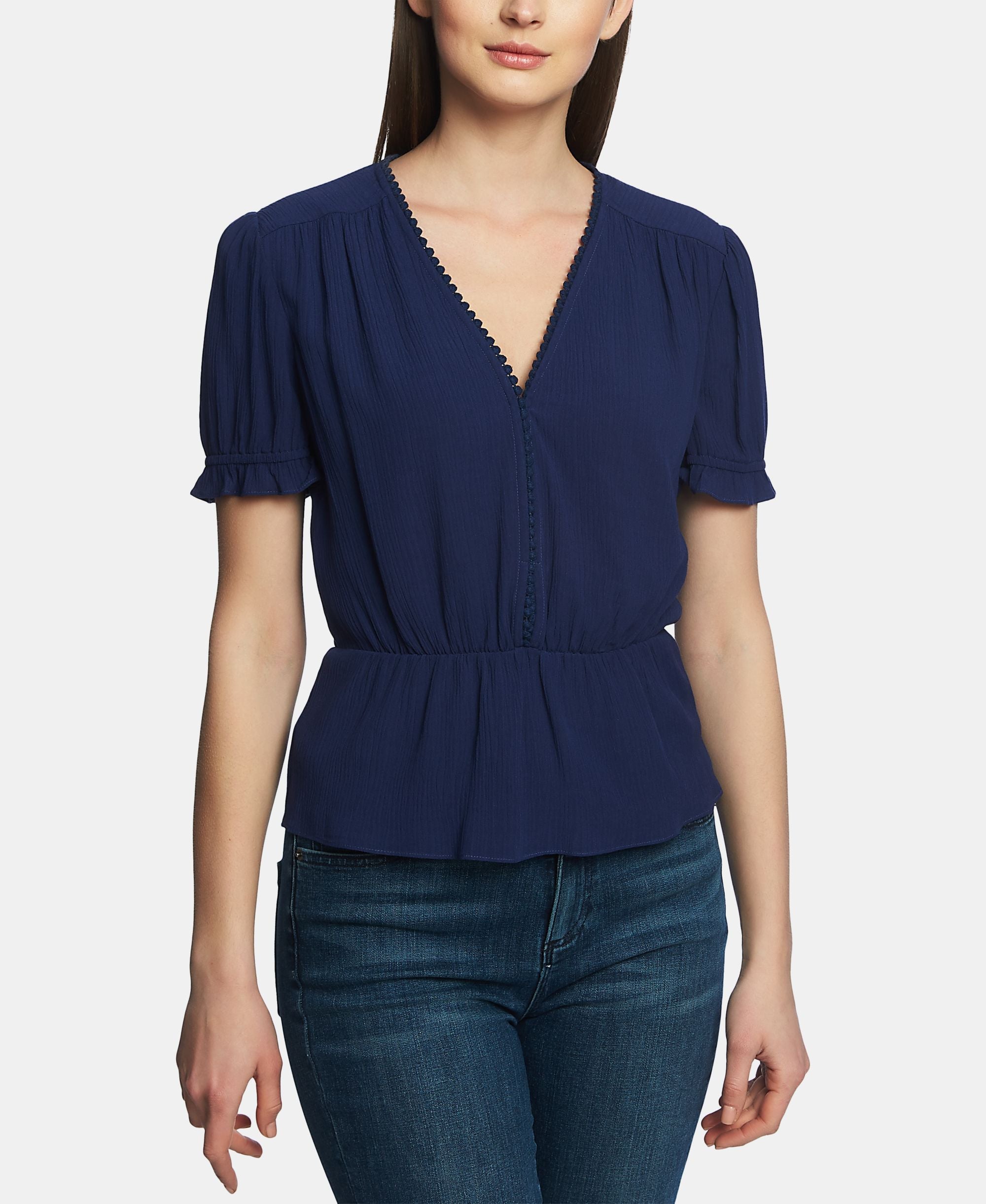1.State V Neck Peplum Top