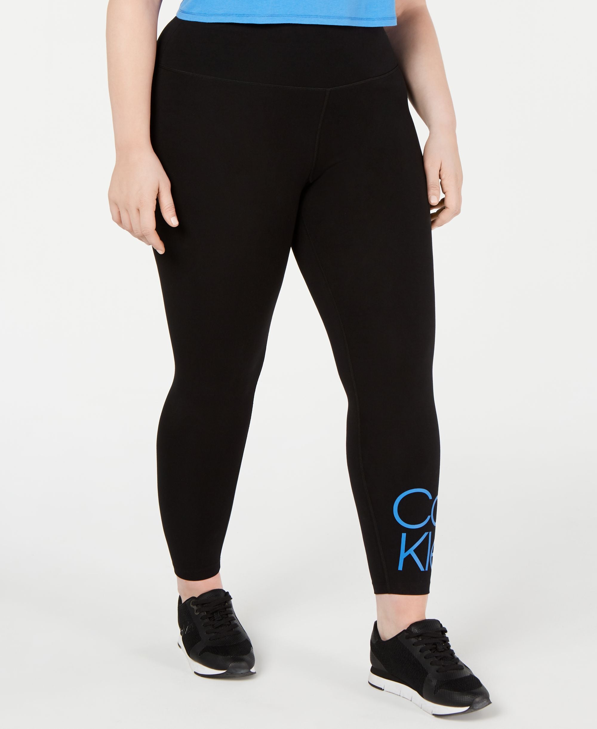 Calvin Klein Performance Plus Size Logo High Rise Leggings
