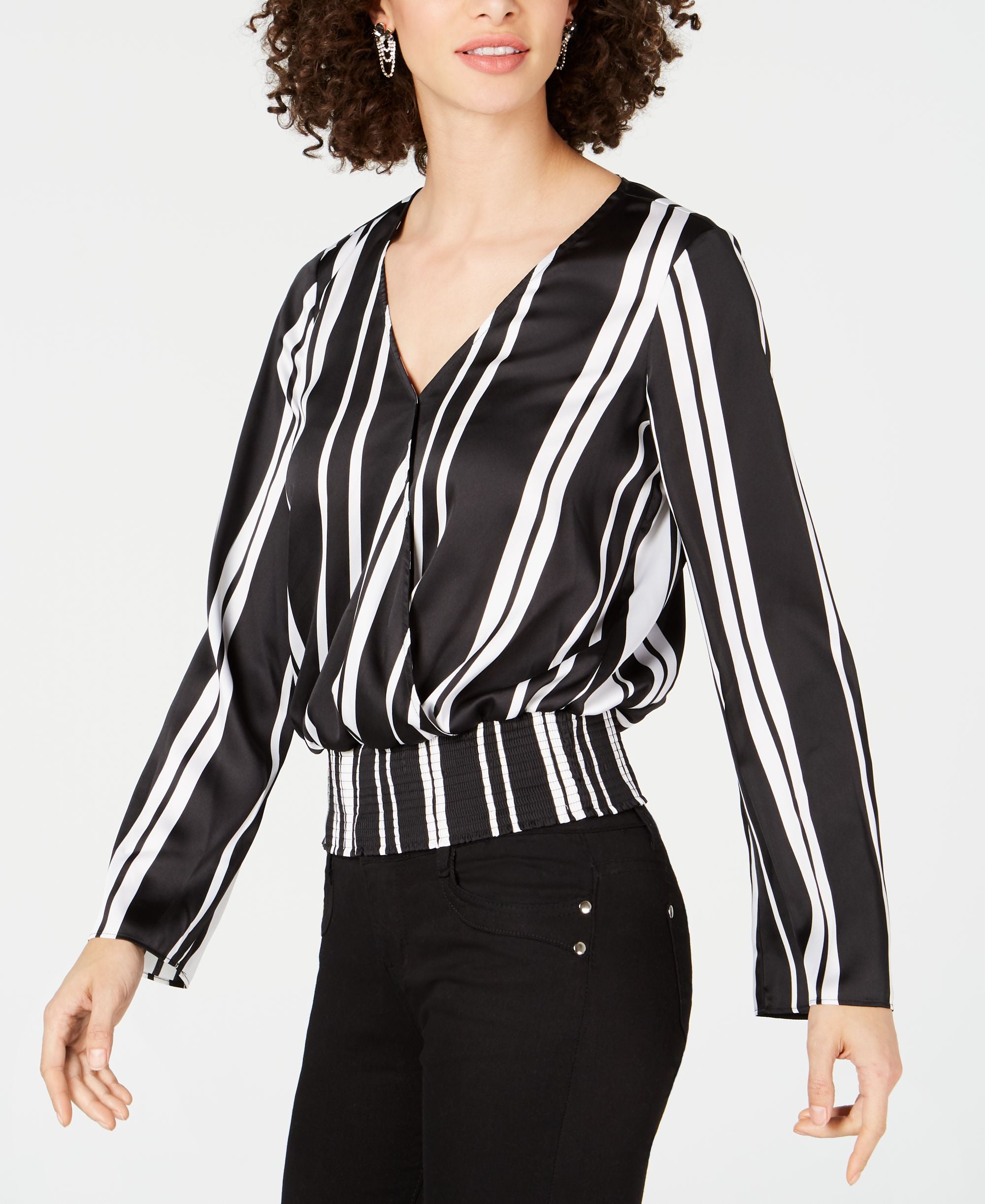 Striped Surplice Top