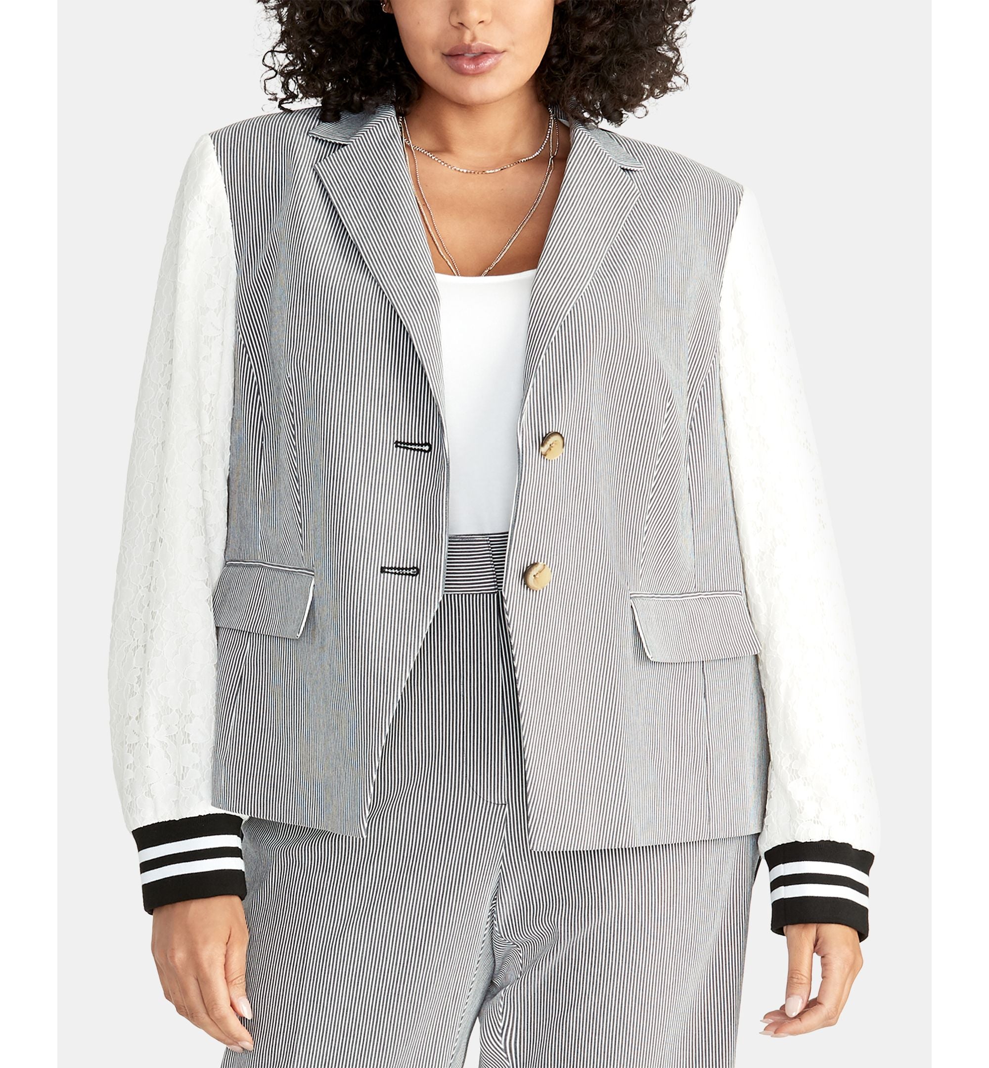 Plus Size Billie Mixed-Media Jacket