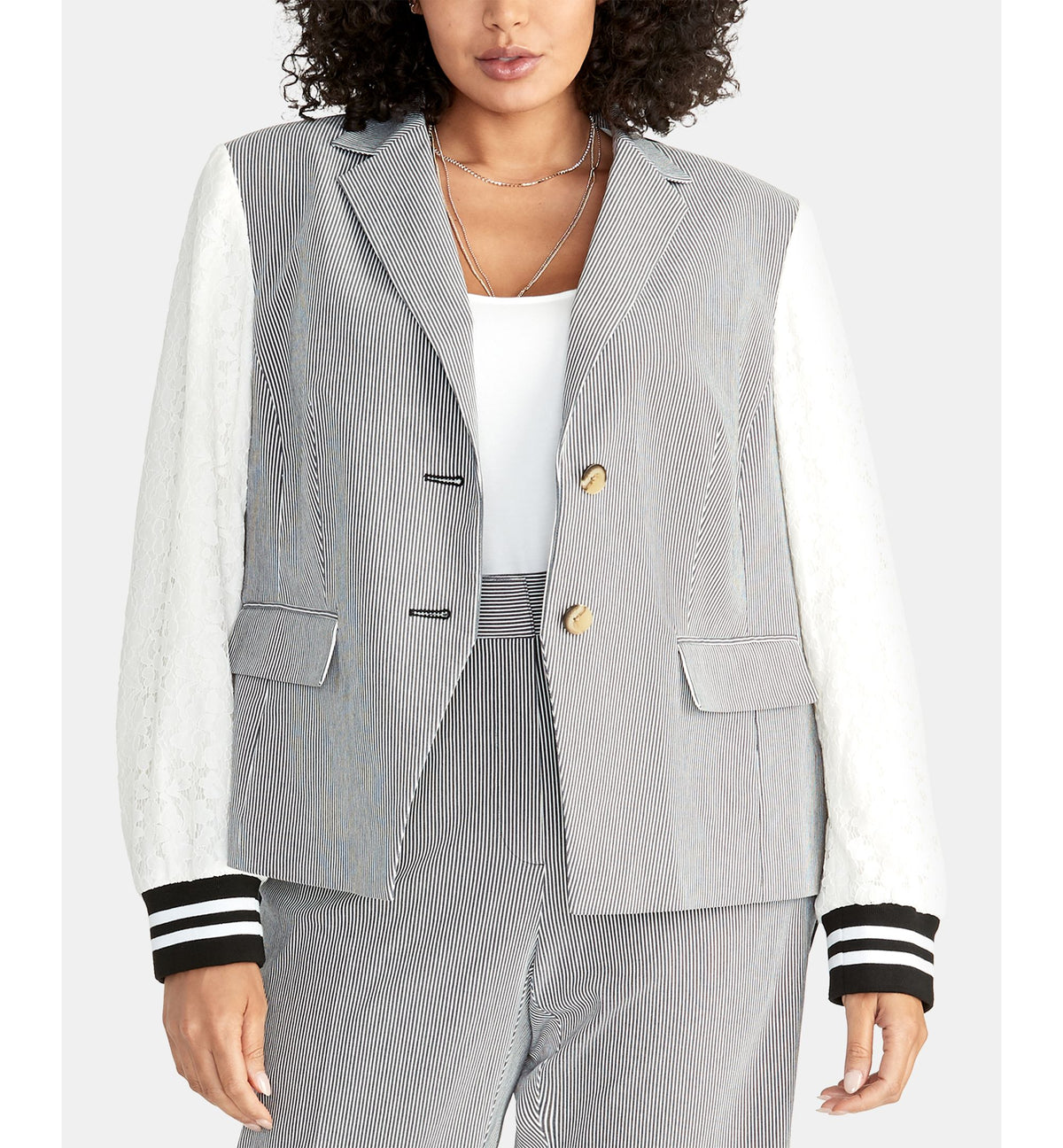 Plus Size Billie Mixed-Media Jacket