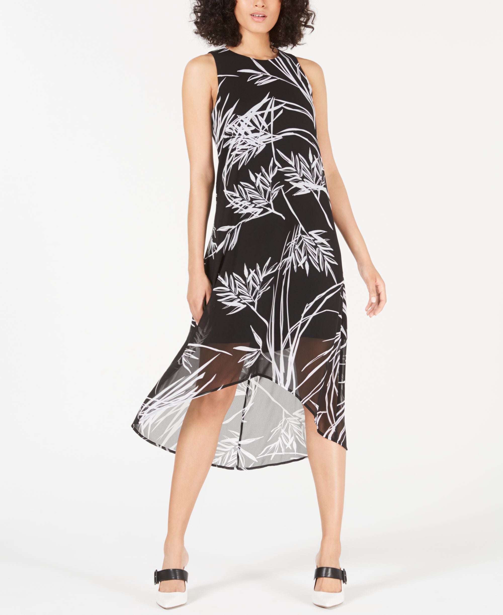 Alfani Petite Printed High Low Dress