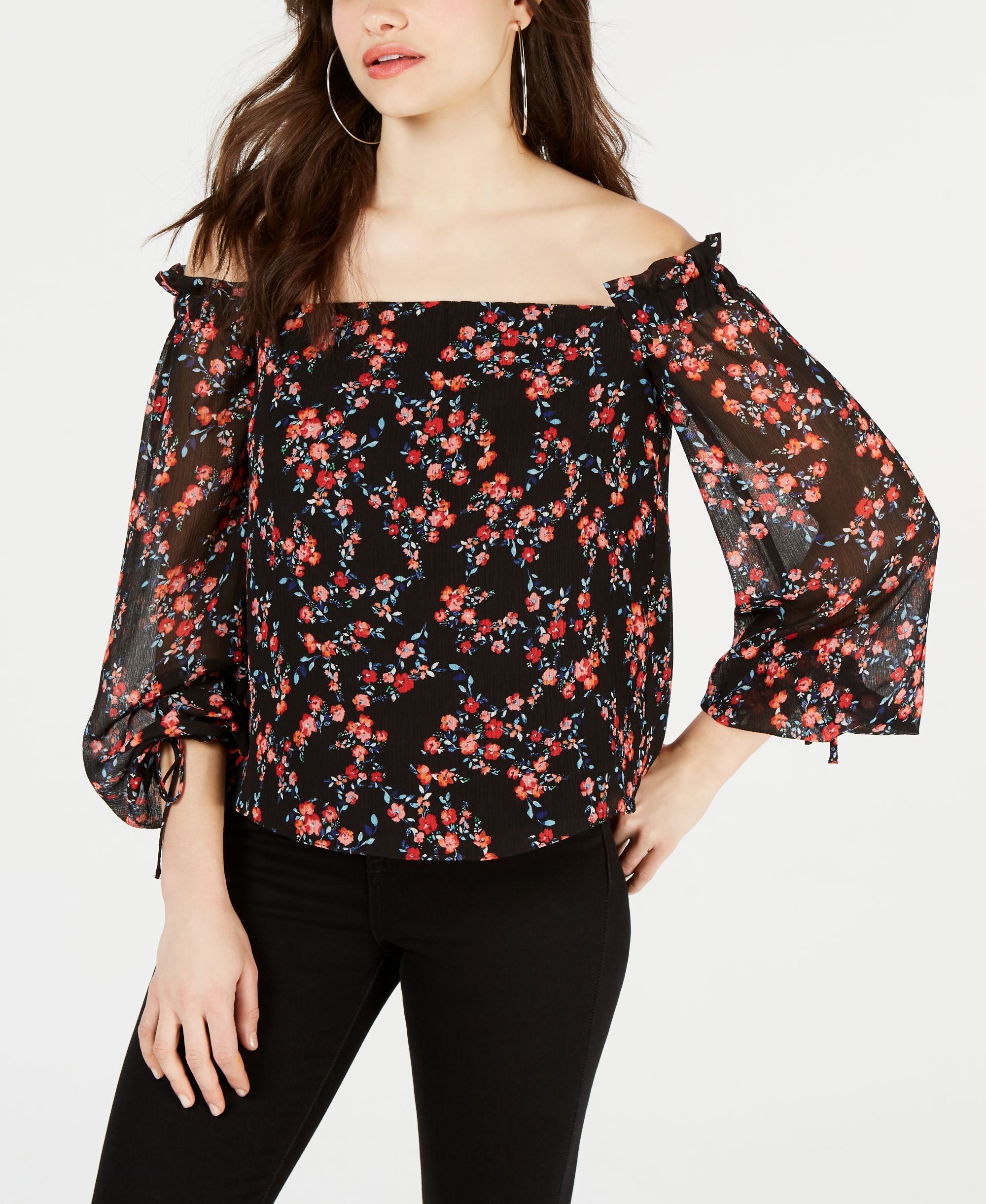 Guess Andi Off The Shoulder Peasant Top