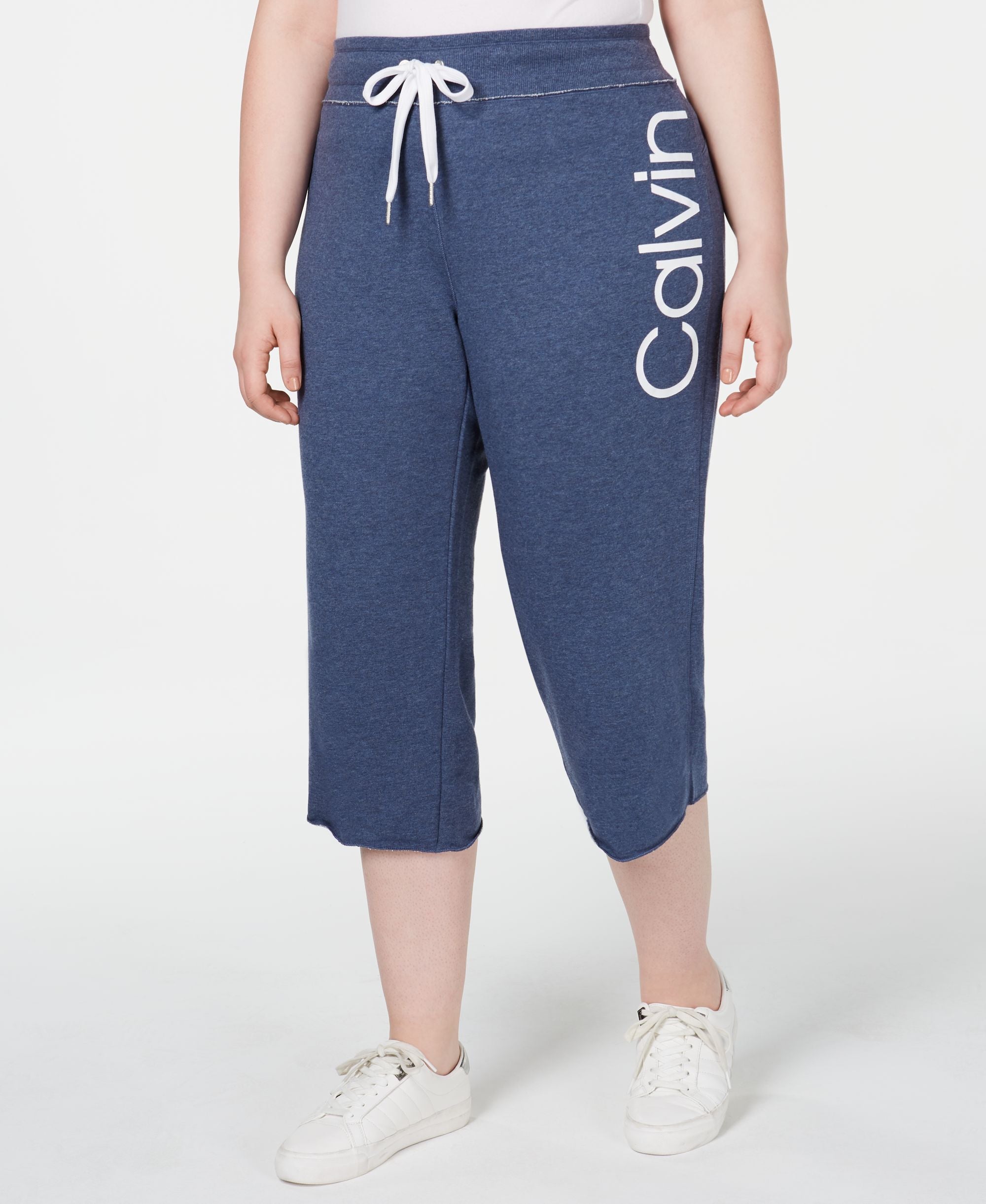 Calvin Klein Performance Plus Size Logo Flared Cropped Pants