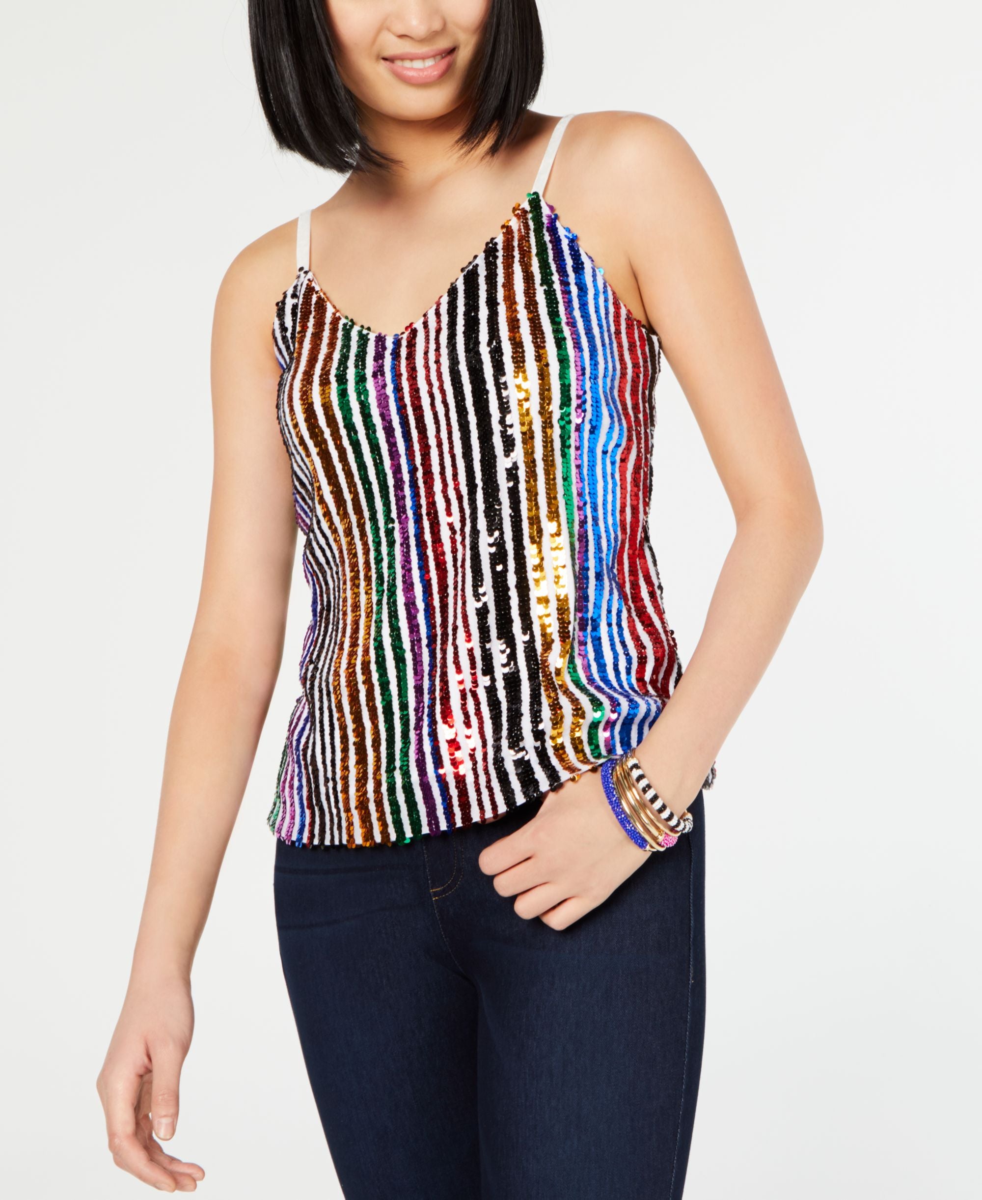 Petite Rainbow Sequin Camisole