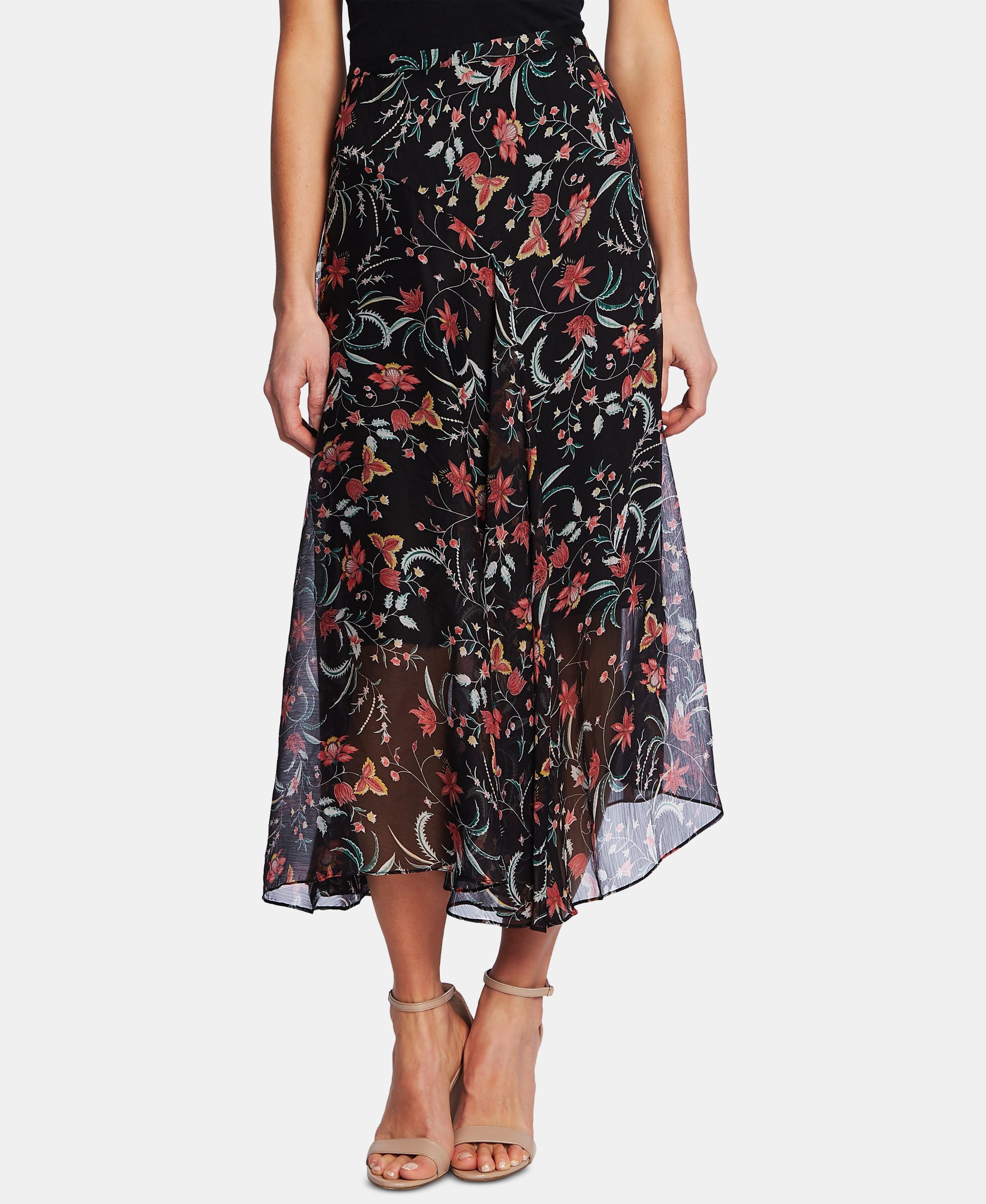 Ruffled High-Low Skirt