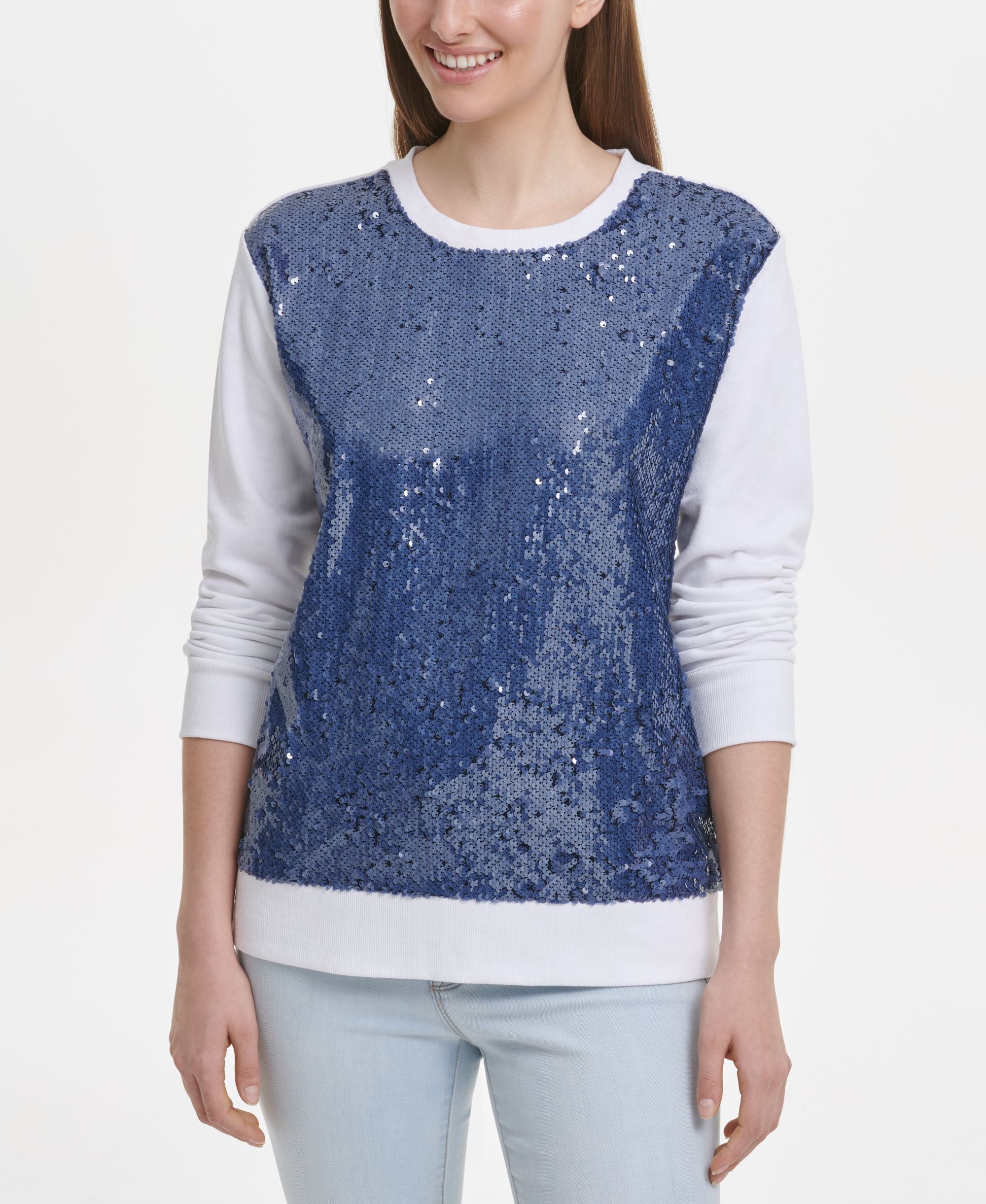 DKNY Sequinned Front Sweater