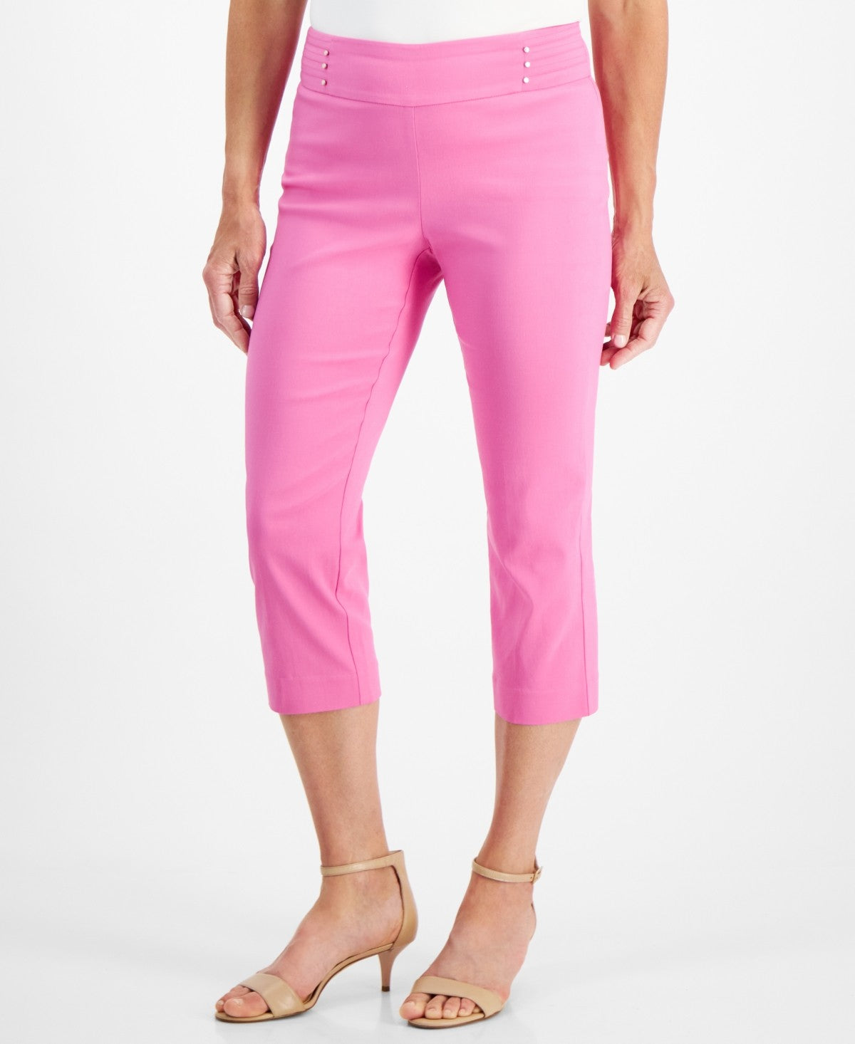Petite Rivet-Detail Capri Pants