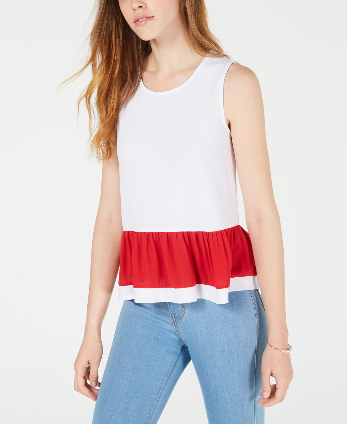 Two-Tone Peplum Top