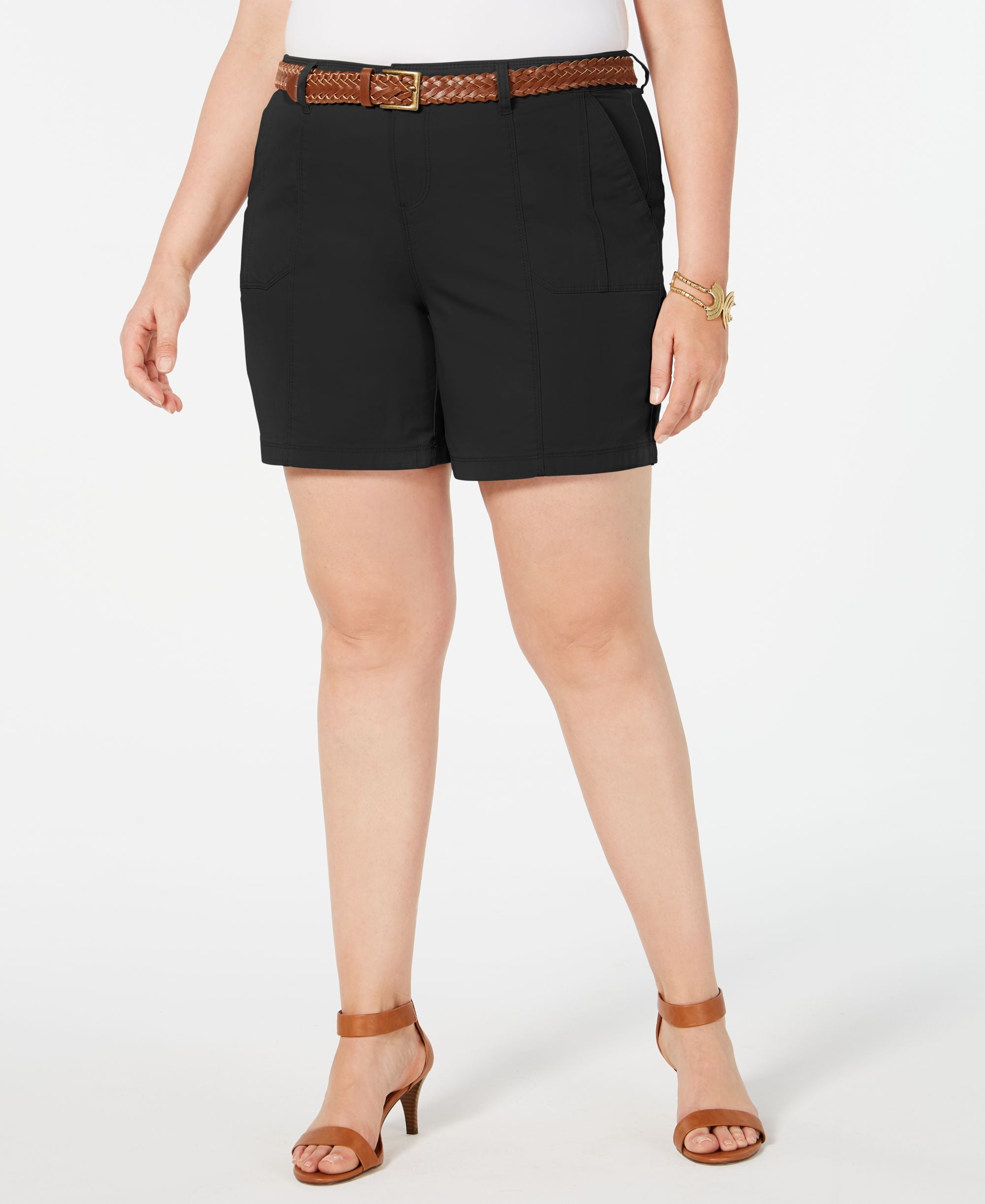 Style & Co Plus Size Belted Shorts