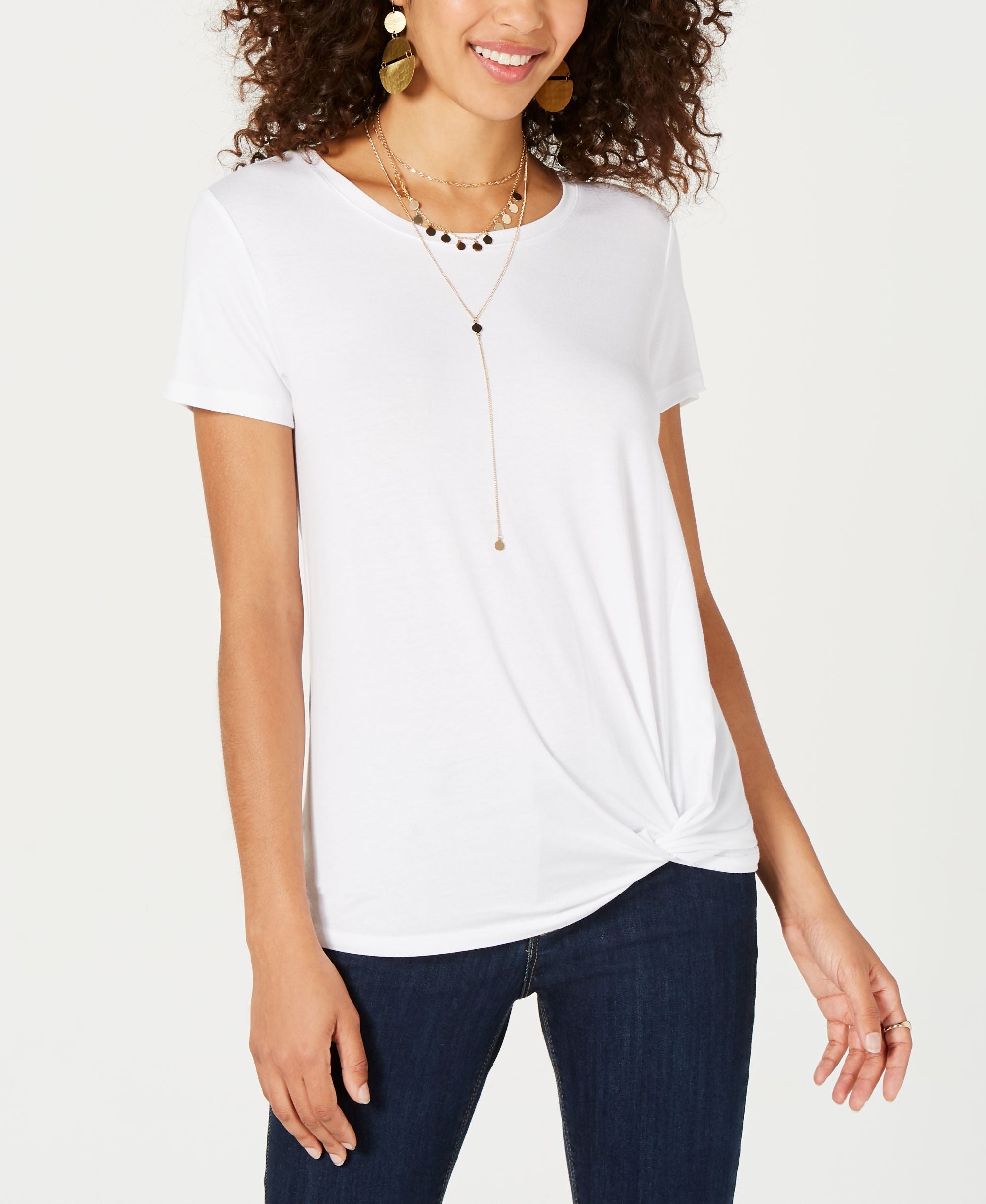 Style & Co Knot Hem T-Shirt