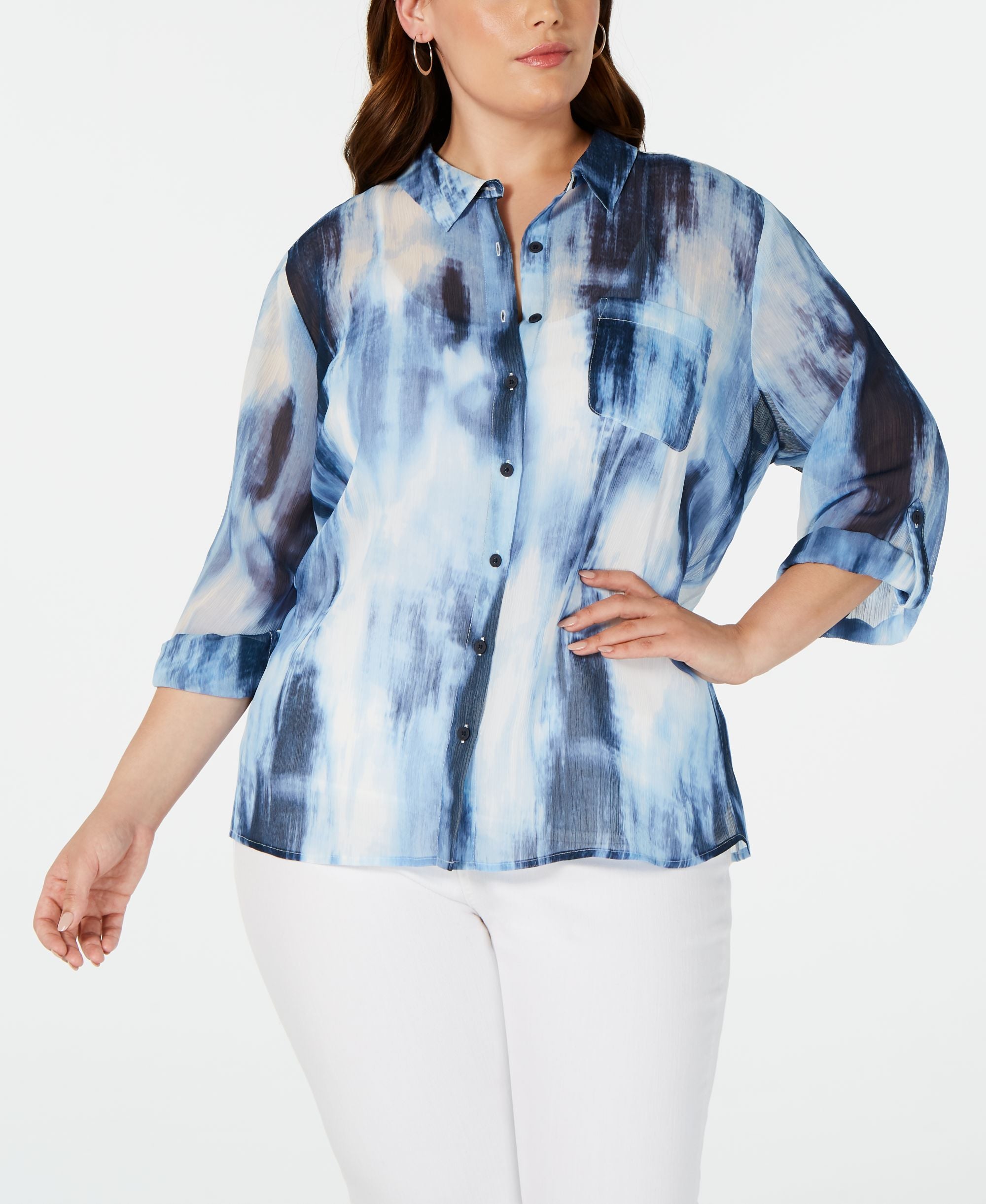 Tommy Hilfiger Plus Size Tie Dyed Shirt