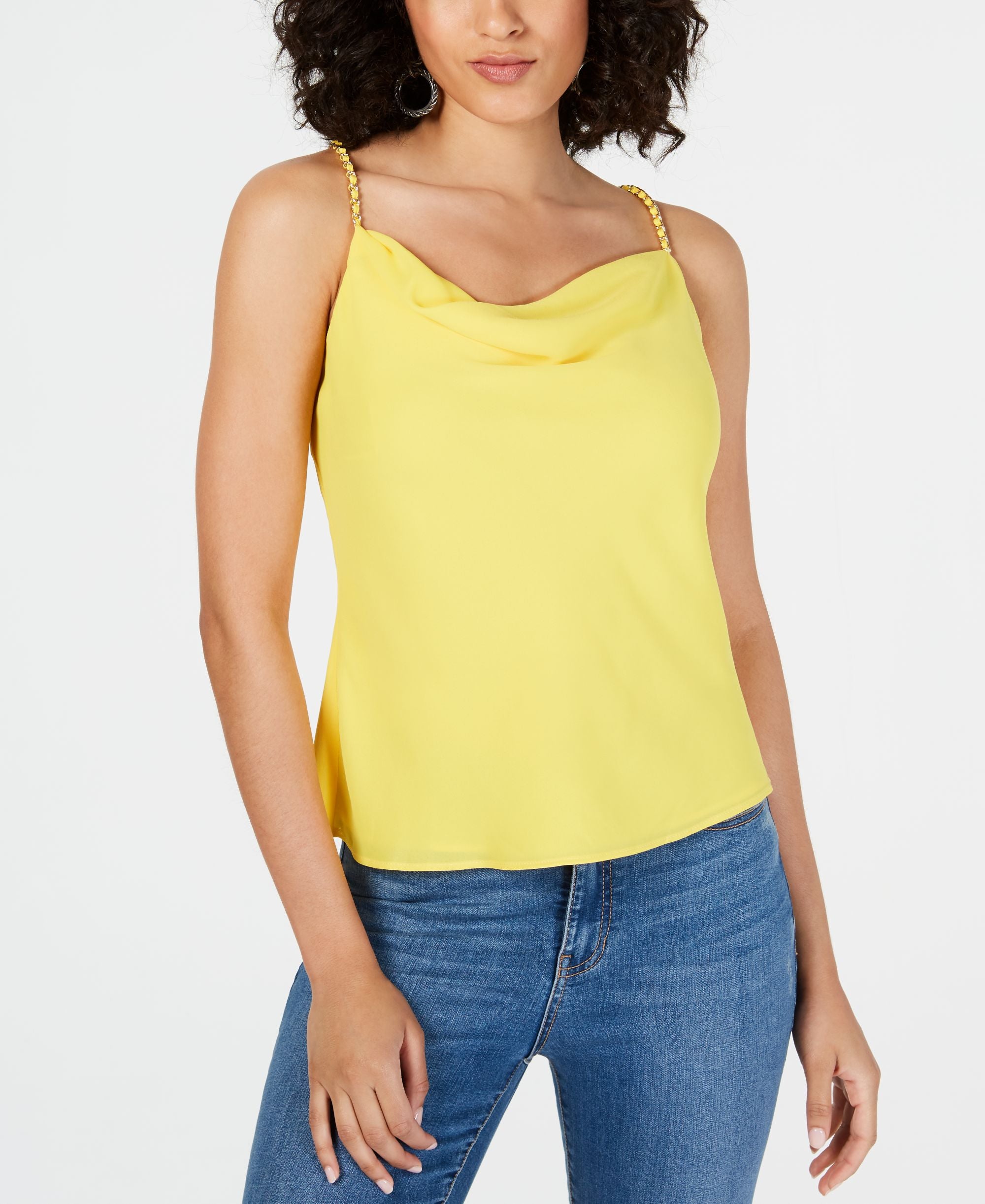 Draped Chain-Strap Top