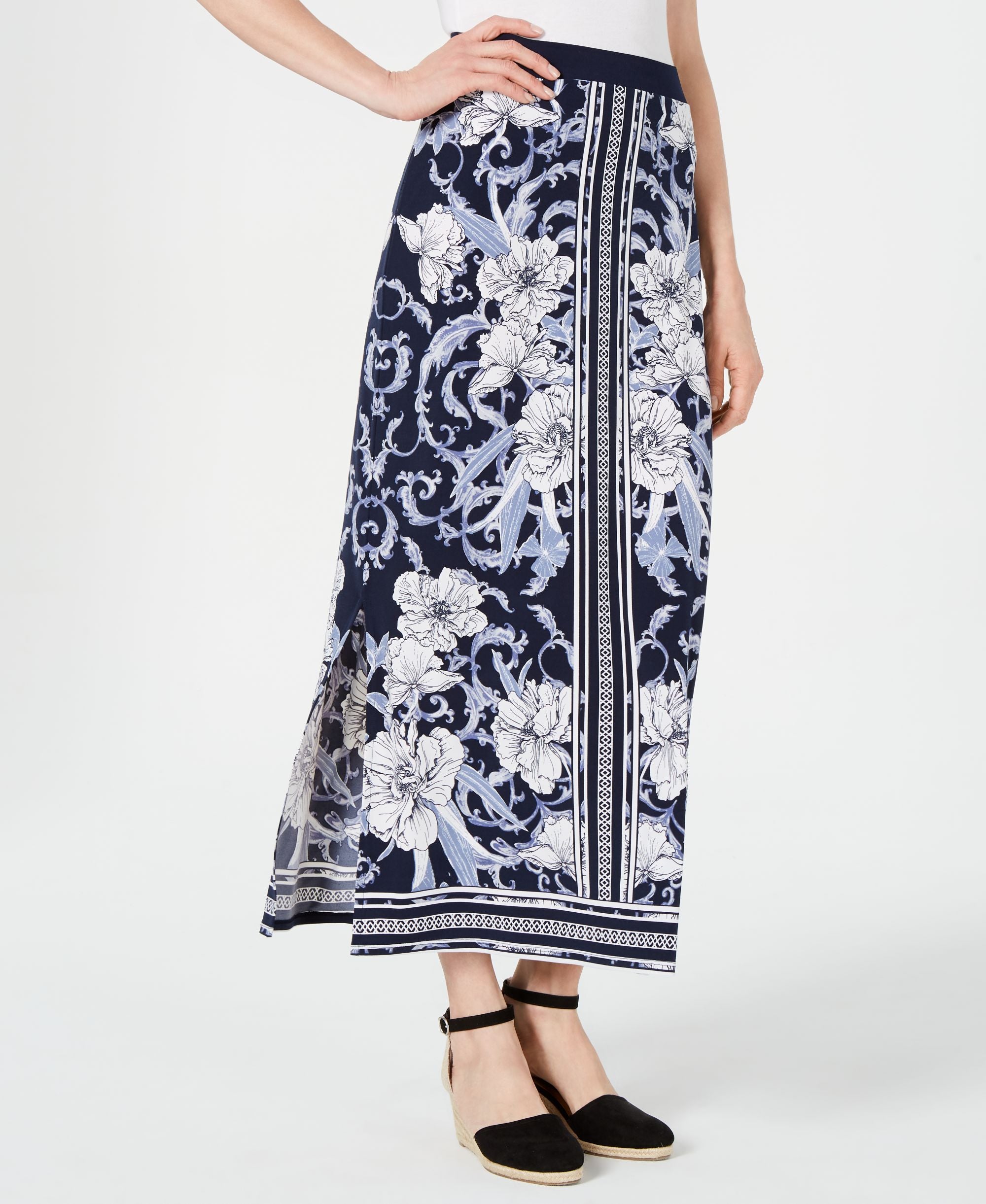 JM Collection Printed Maxi Skirt