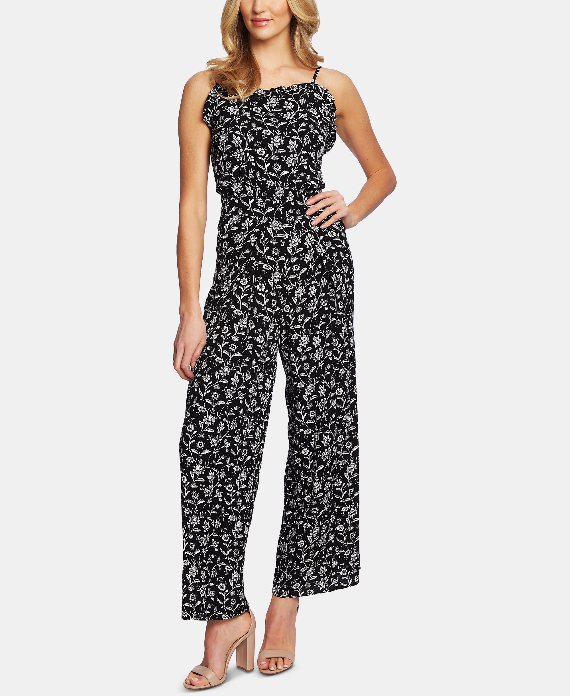 Cece Printed Ruffled Jumpsuit