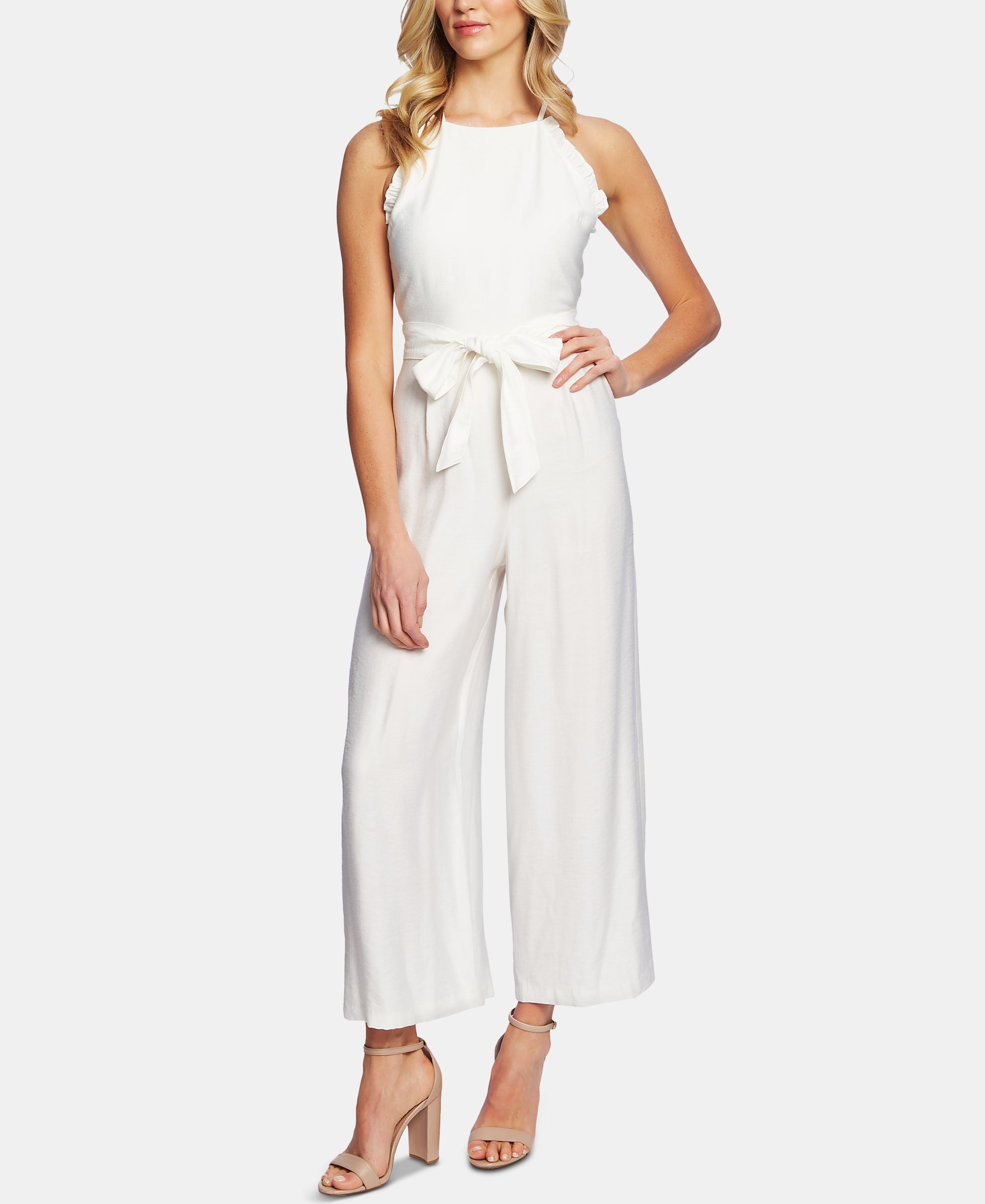 Cece Ruffled Tie Front Jumpsuit