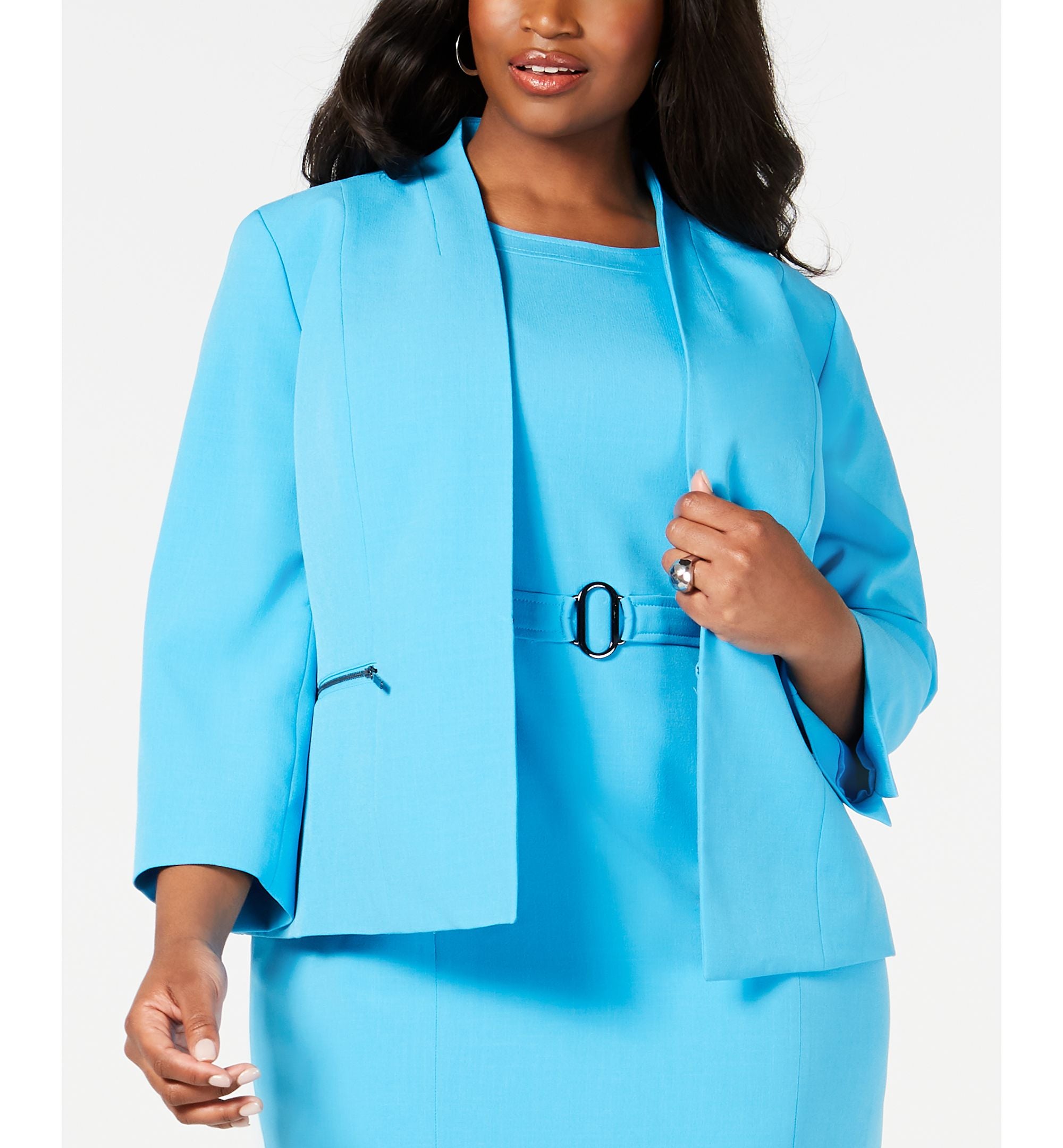 Kasper Plus Size Zip Stretch Jacket