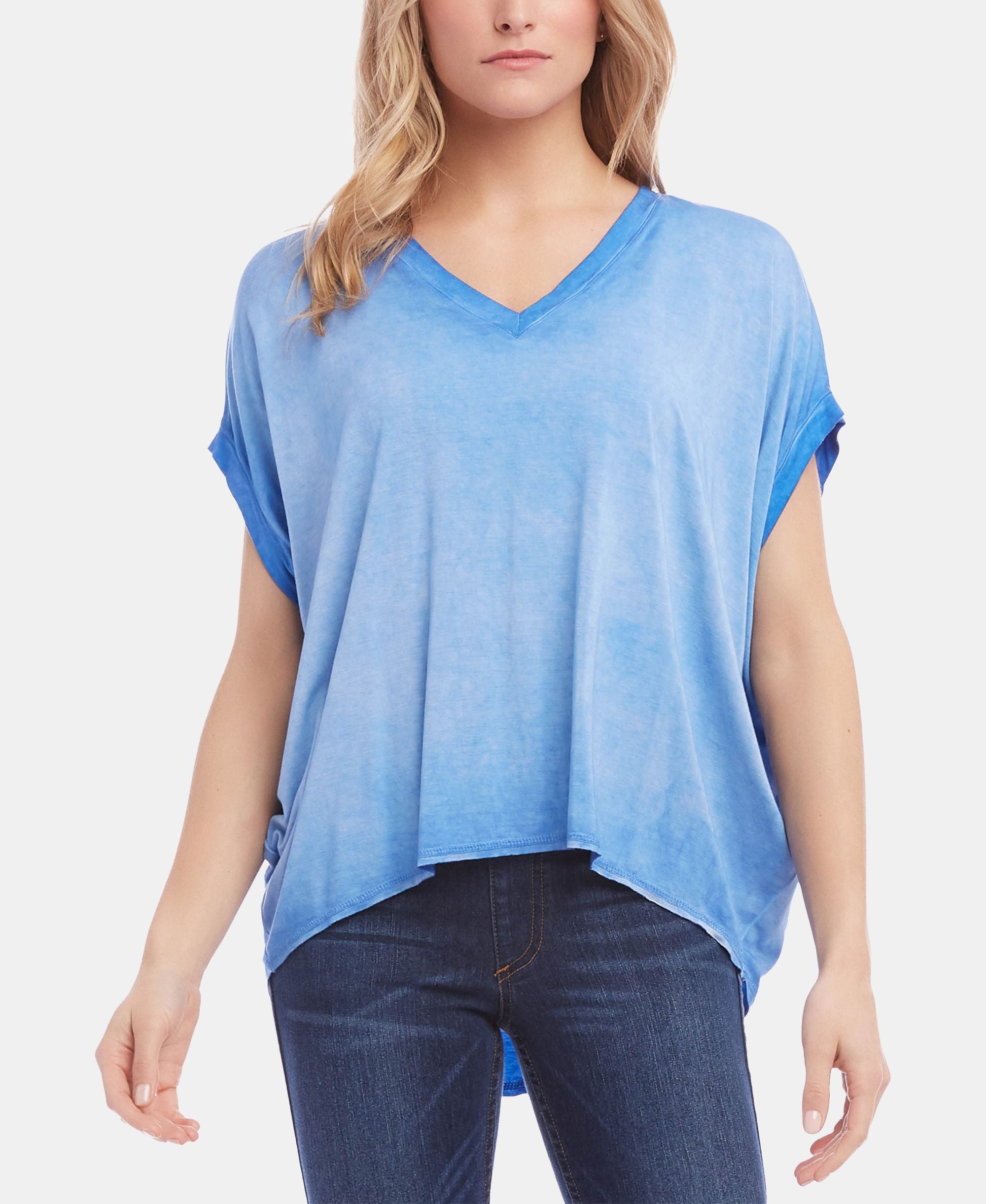 Karen Kane High Low V Neck Top
