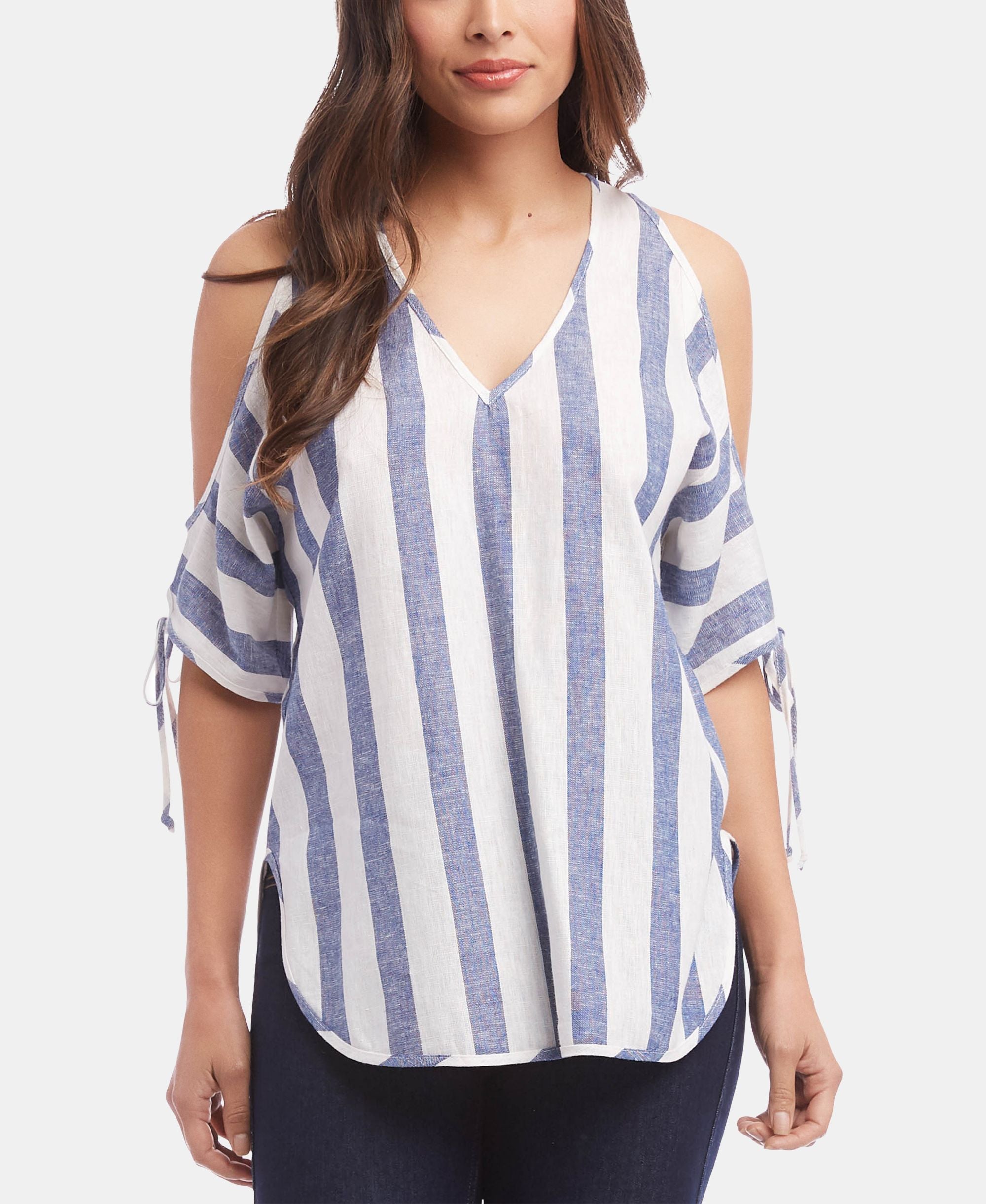 Karen Kane Cold Shoulder Tie Sleeve Top