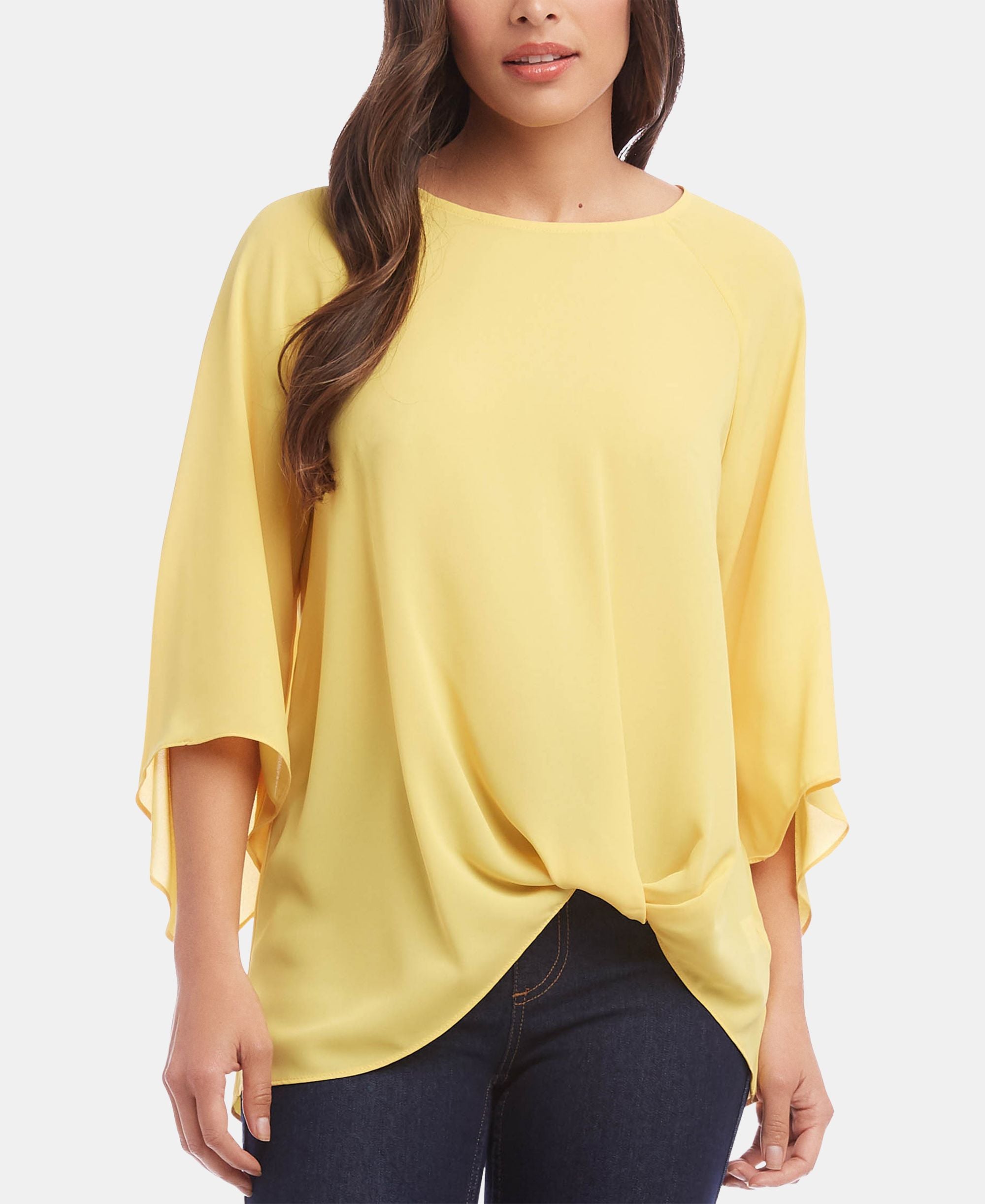 Karen Kane Twist Front Crepe Top
