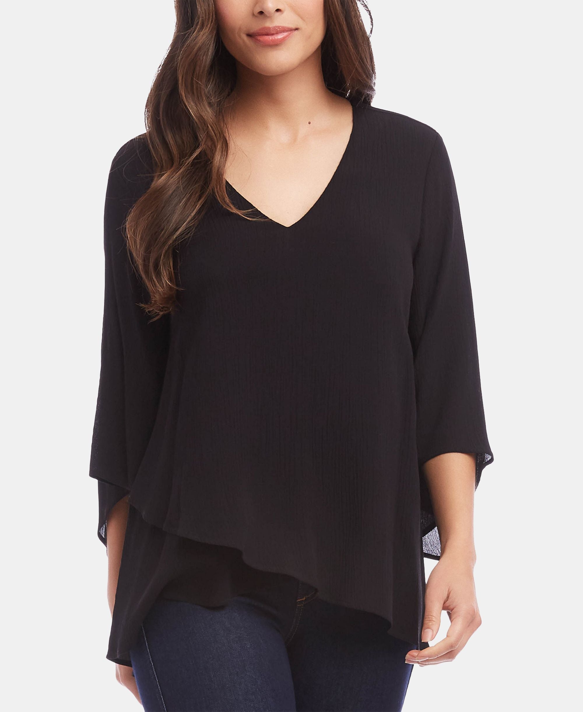 Karen Kane Gauze Asymmetrical Hem Top