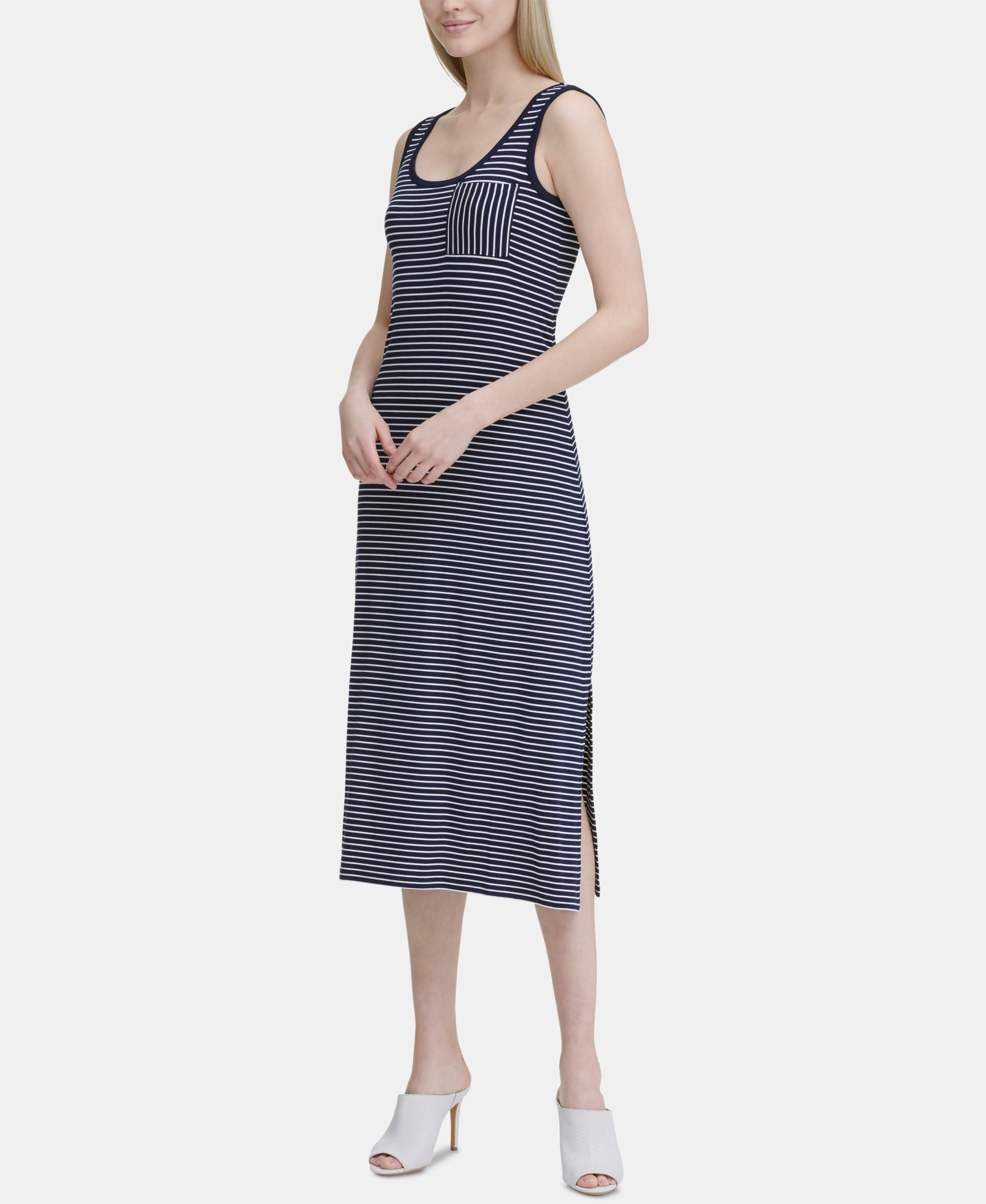 Calvin Klein Striped Midi Dress