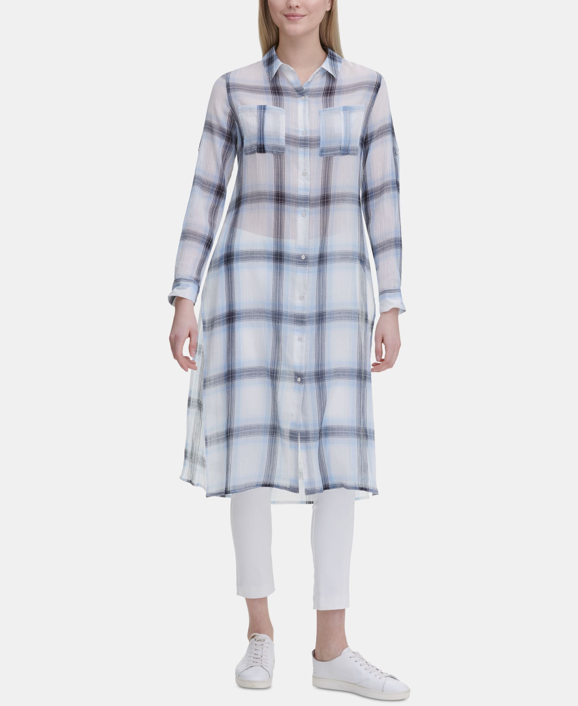 Calvin Klein Long Plaid Tunic