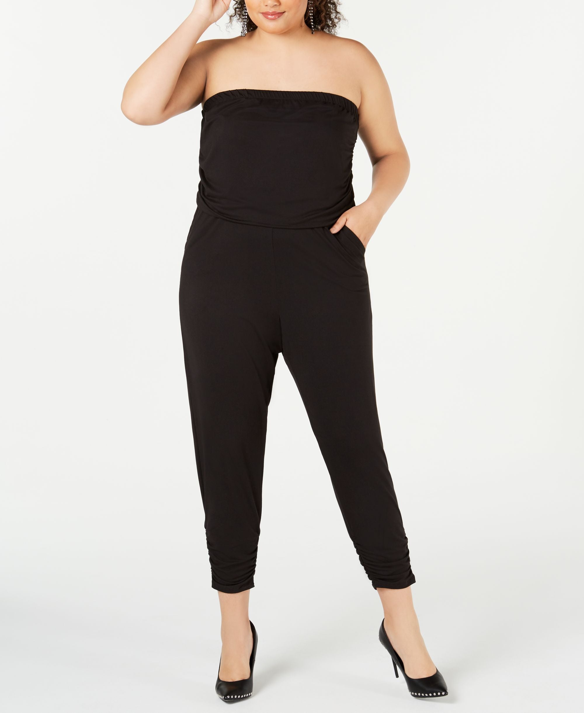 Almost Famous Trendy Plus Size Strapless Jumpsuit