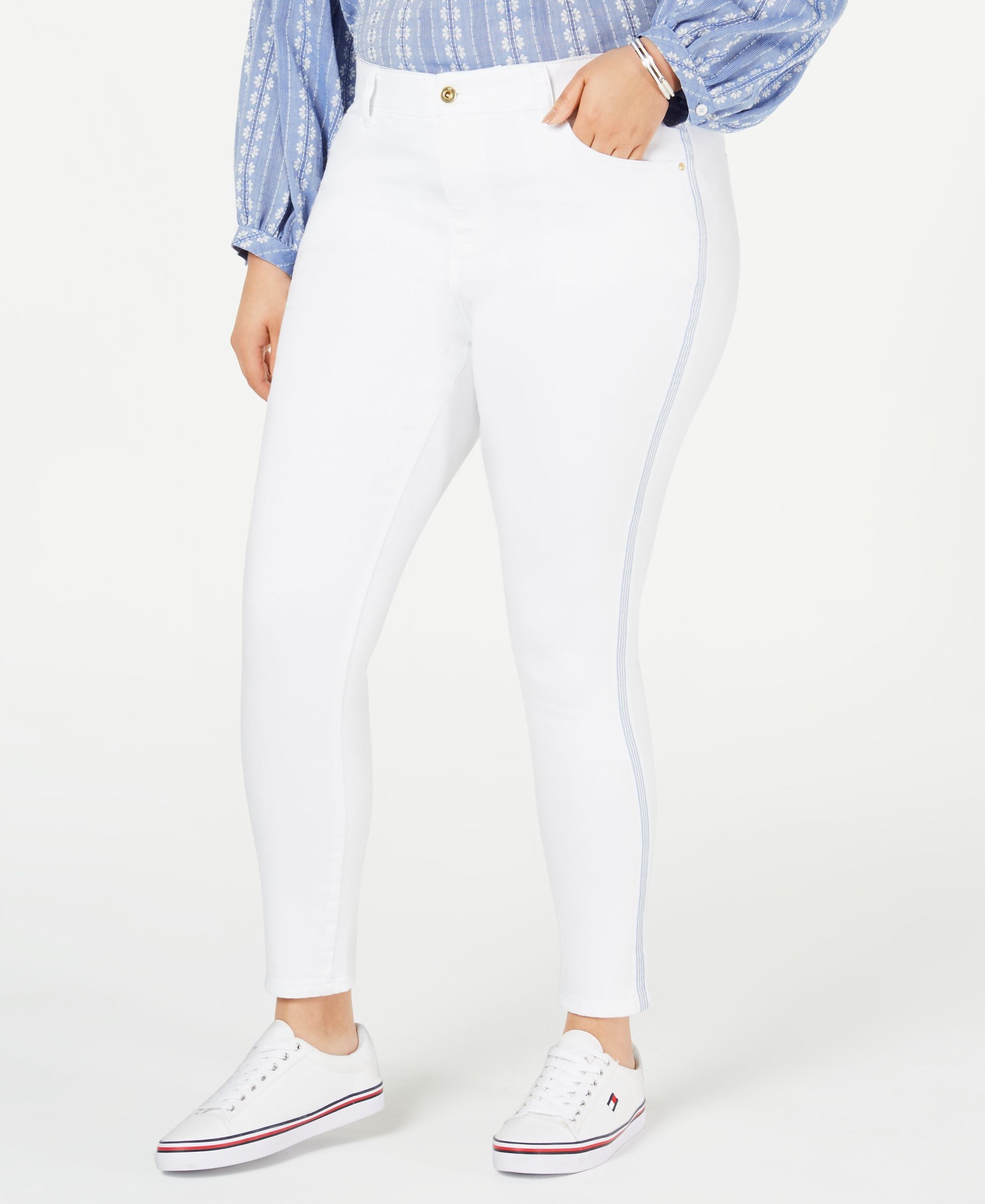 Tommy Hilfiger Plus Size Bedford Side Stripe Skinny Jeans