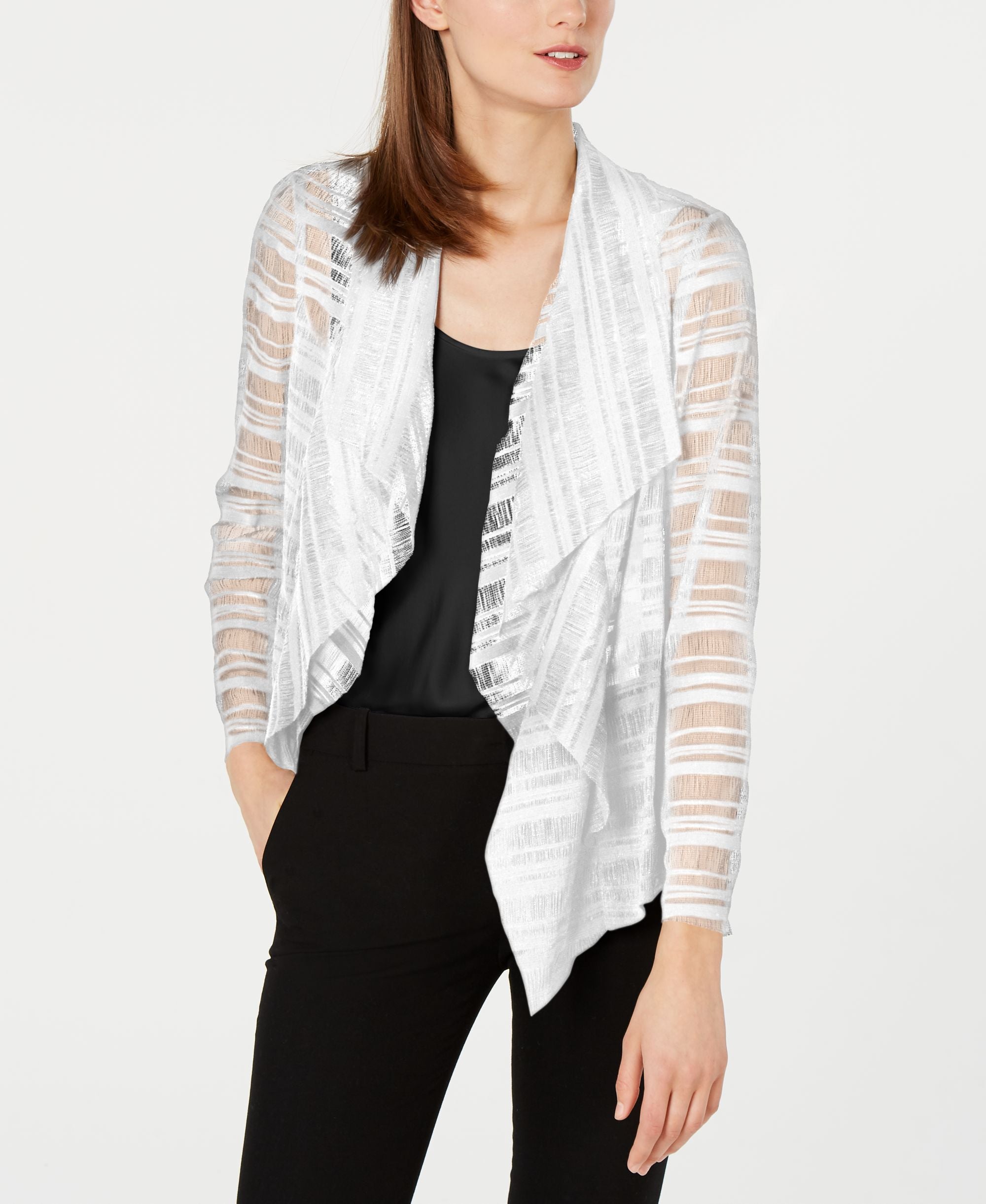 Drape Front Mesh Jacket