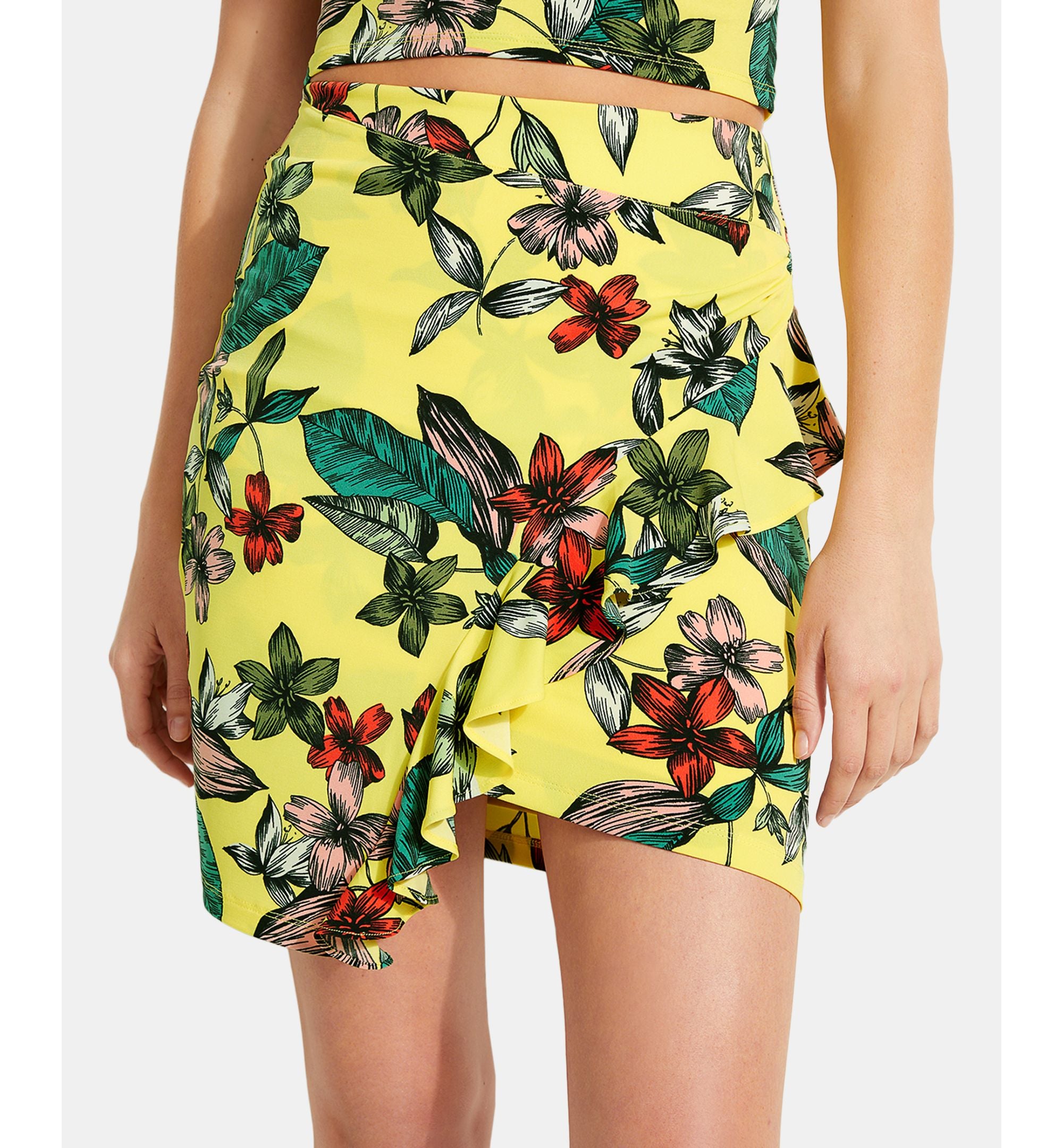 Guess Mairin Printed Ruffled Skirt