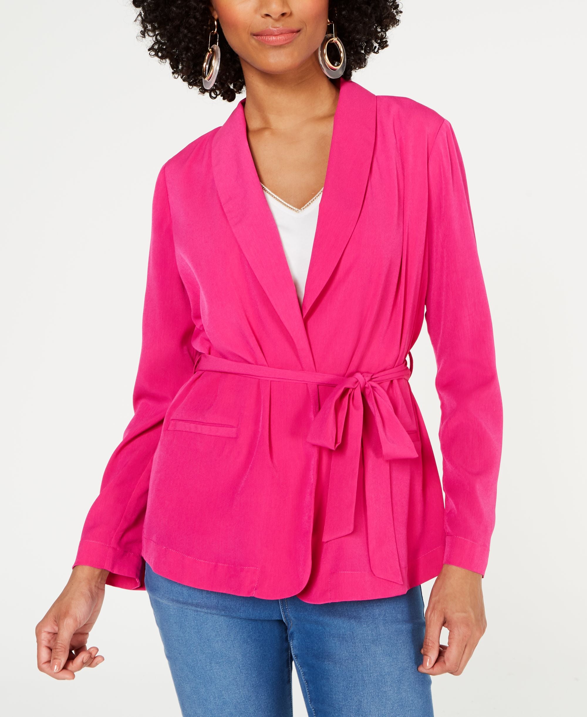 Animal Print Belted Blazer