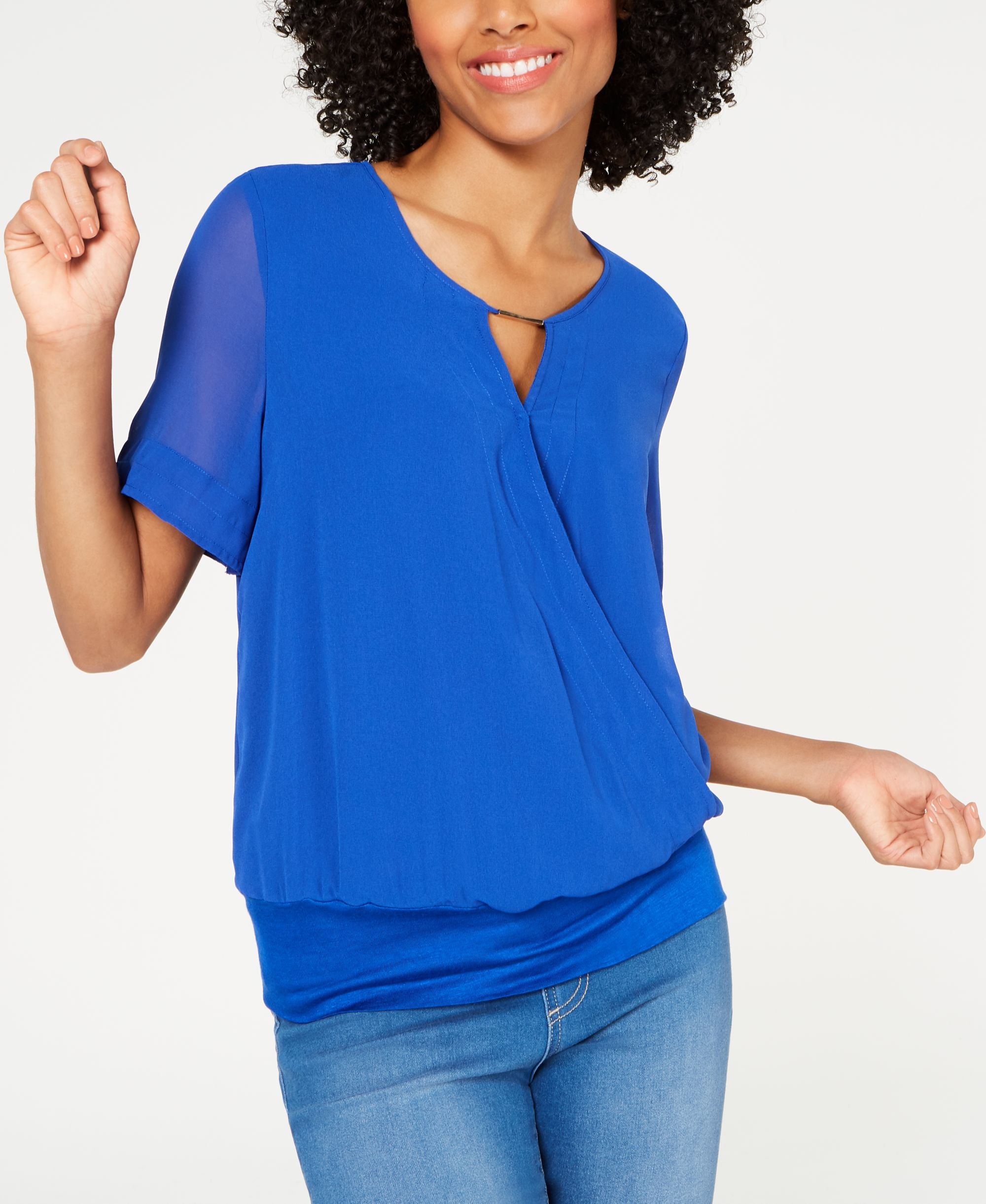 Draped Keyhole Top
