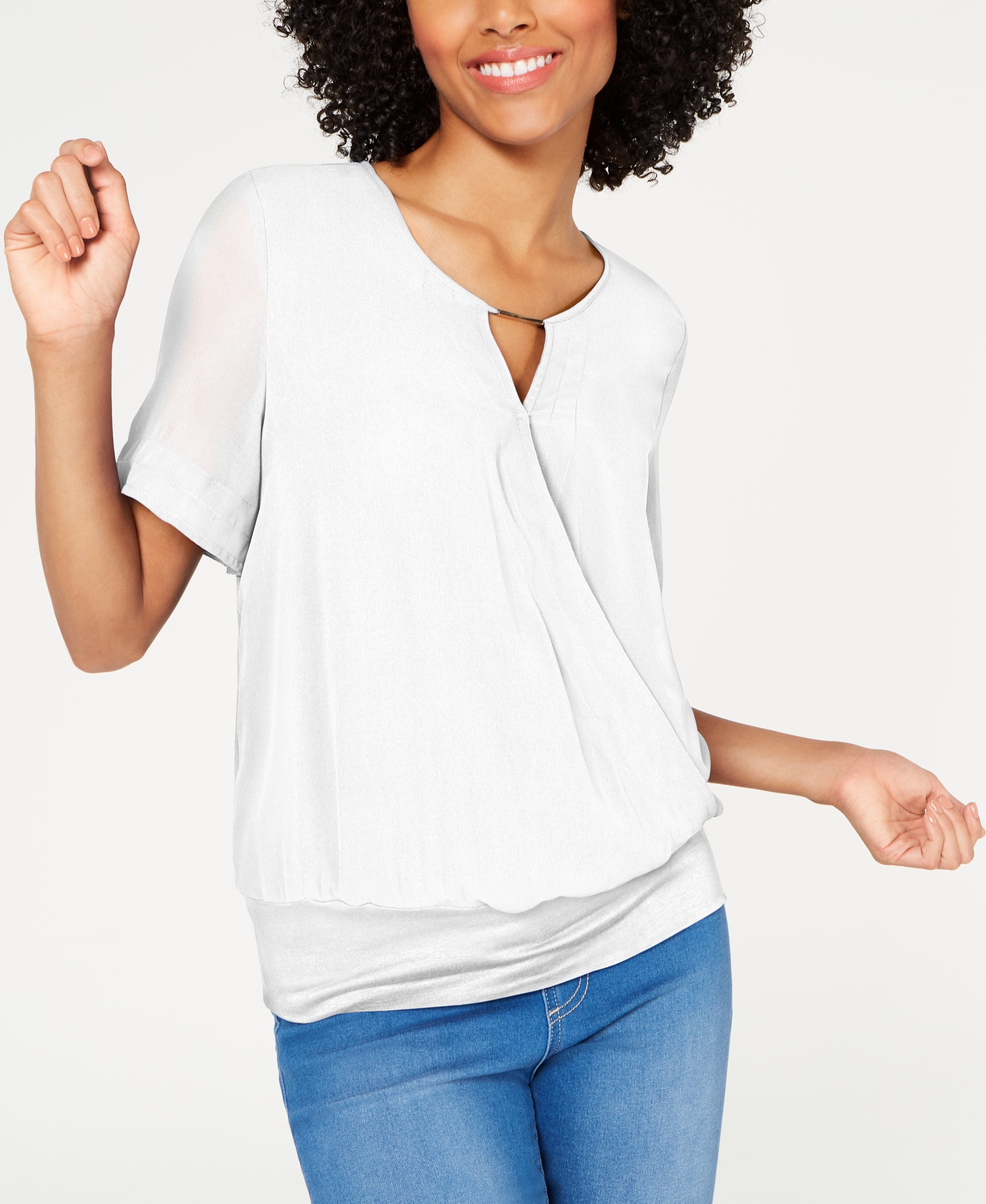 Draped Keyhole Top