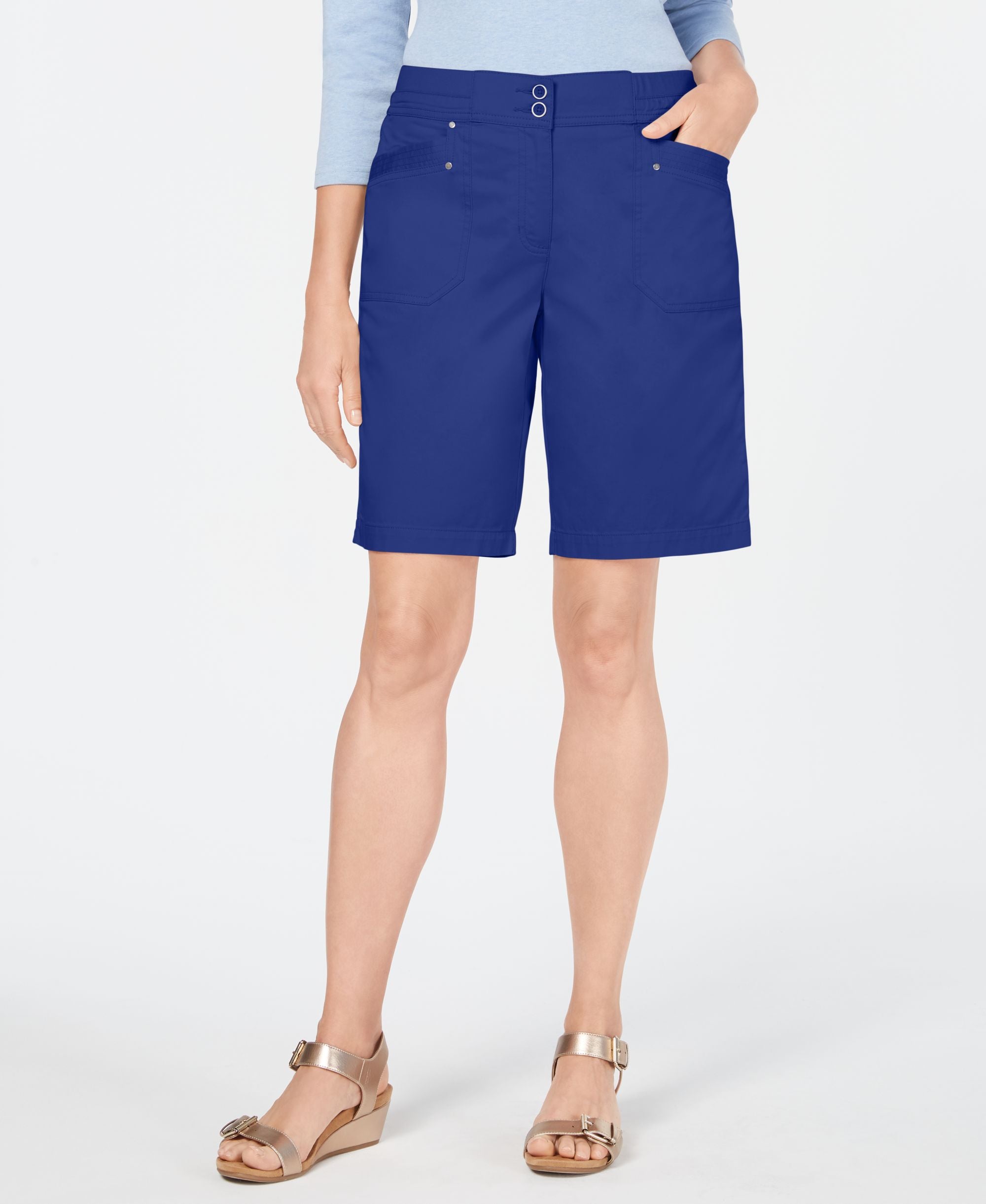 Knit-Waistband Bermuda Shorts