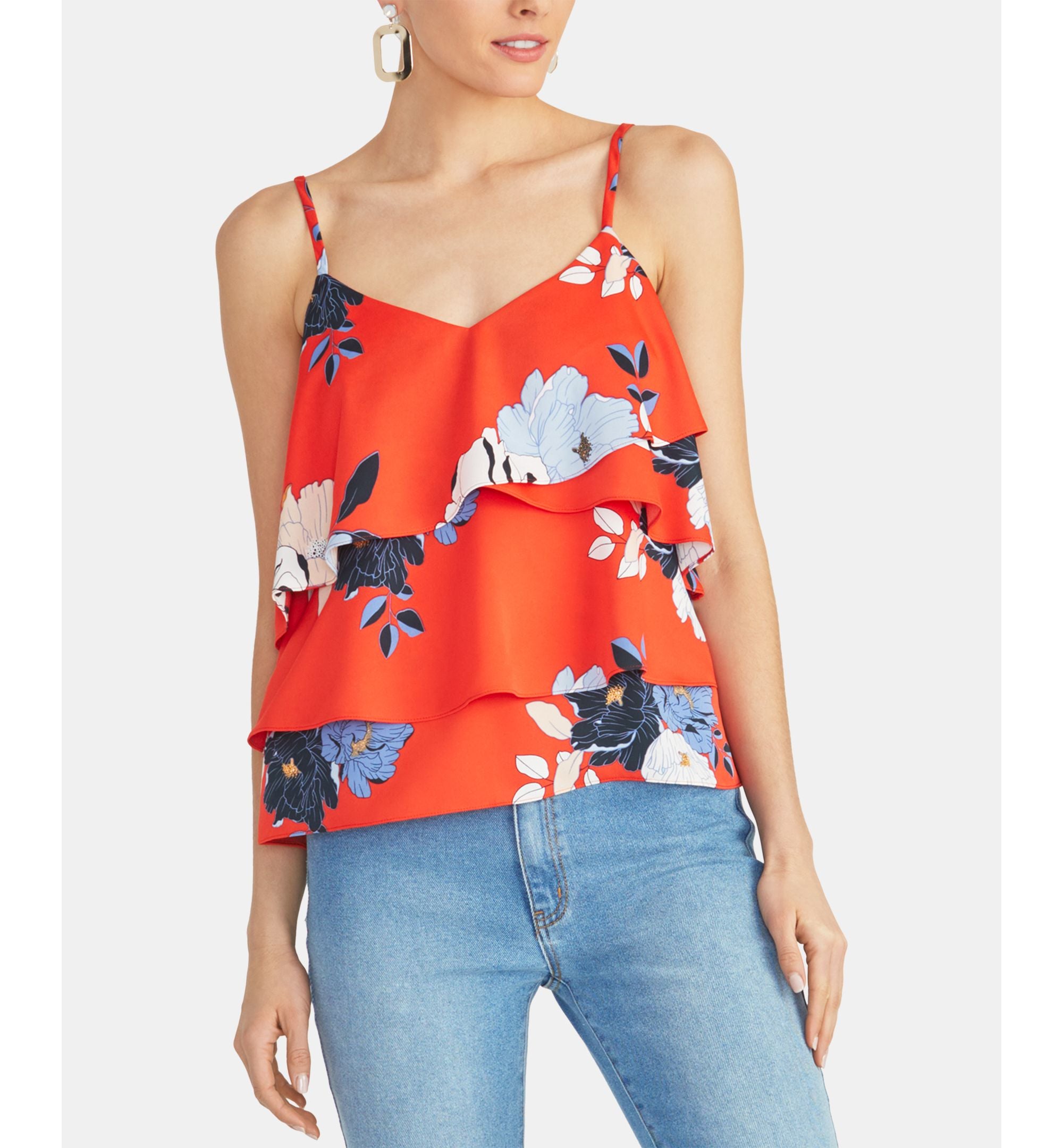 Rachel Rachel Roy Milena Tiered Ruffled Floral Top