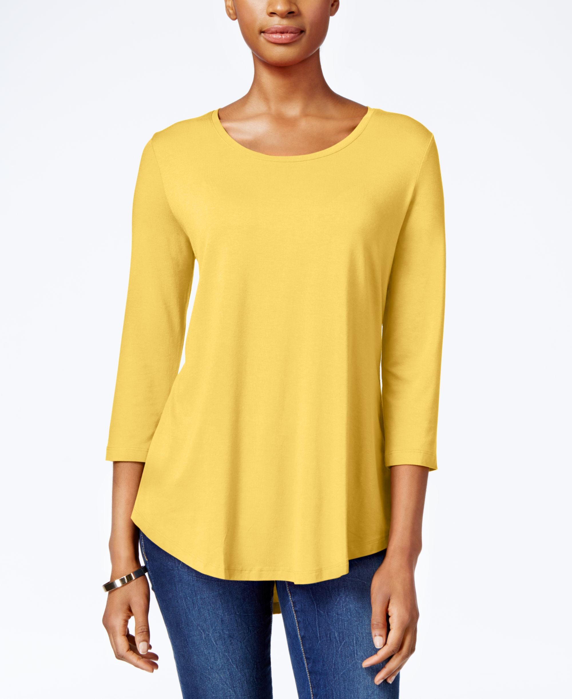 JM Collection Petite Three Quarter Sleeve Top