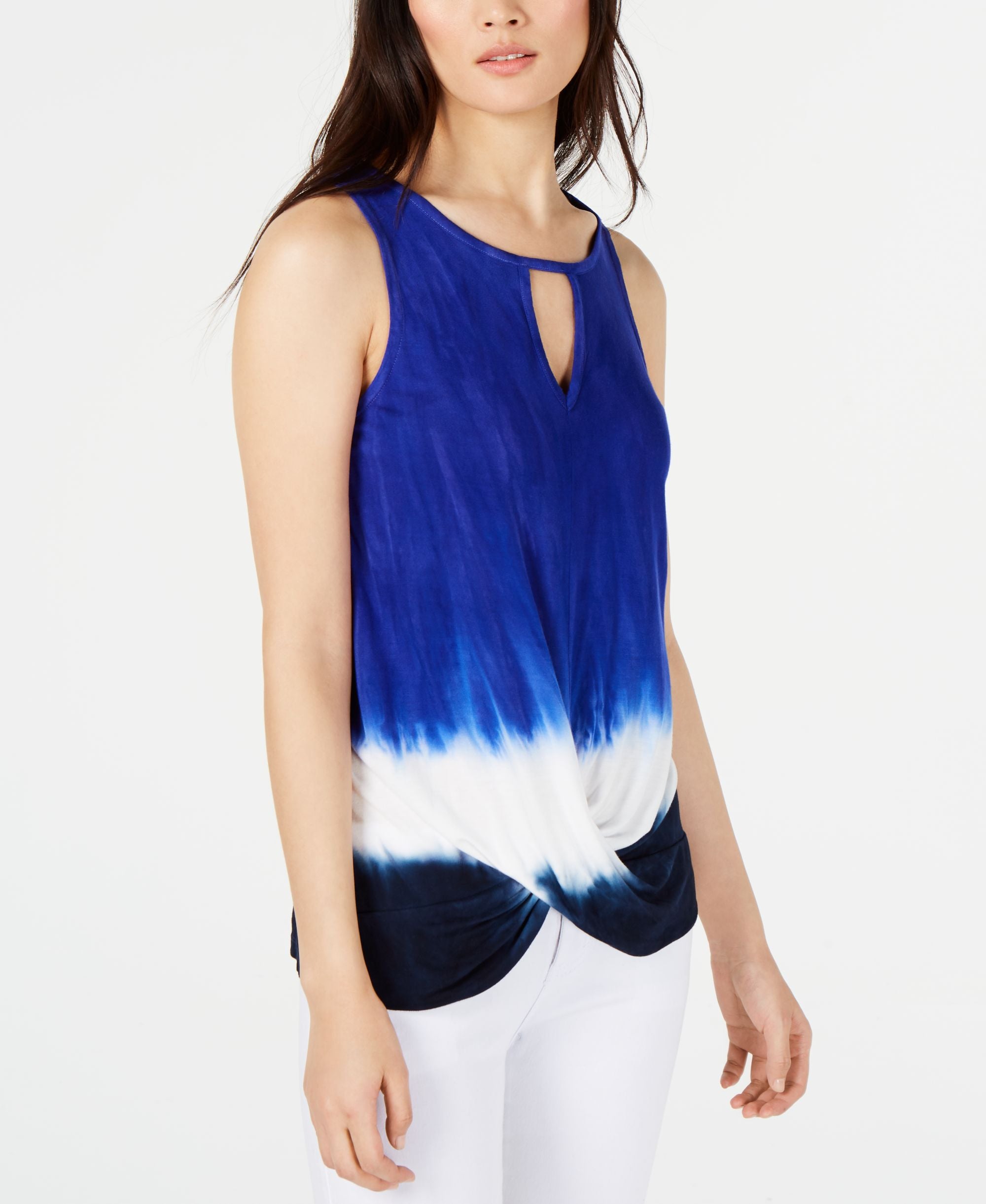Tie Dye Keyhole Tank Top