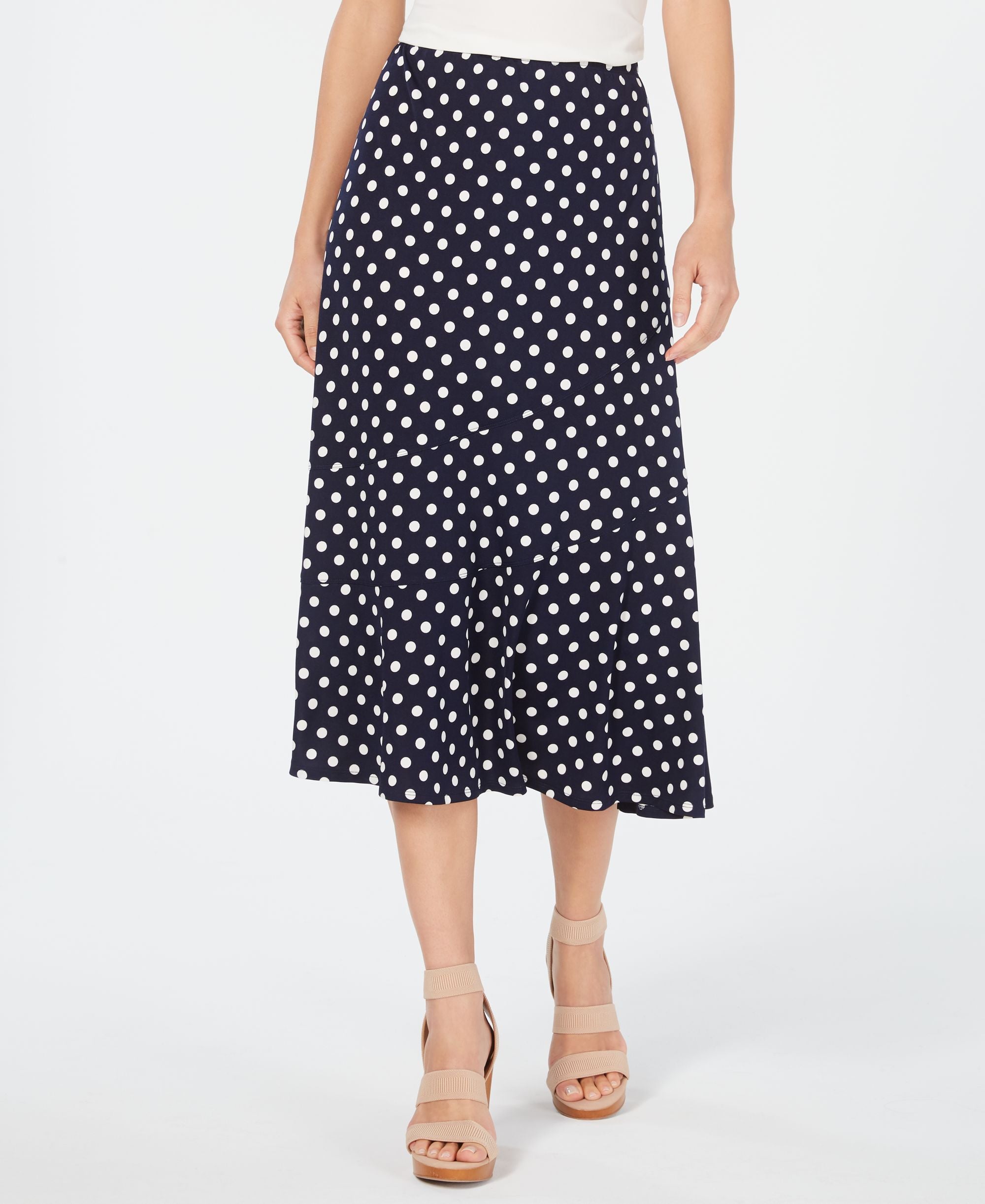 NY Collection Petite Printed Midi Skirt