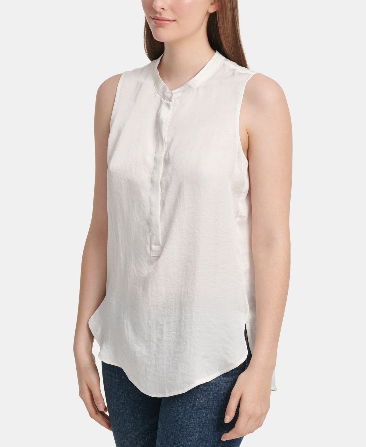 DKNY Sleeveless Button Up Top