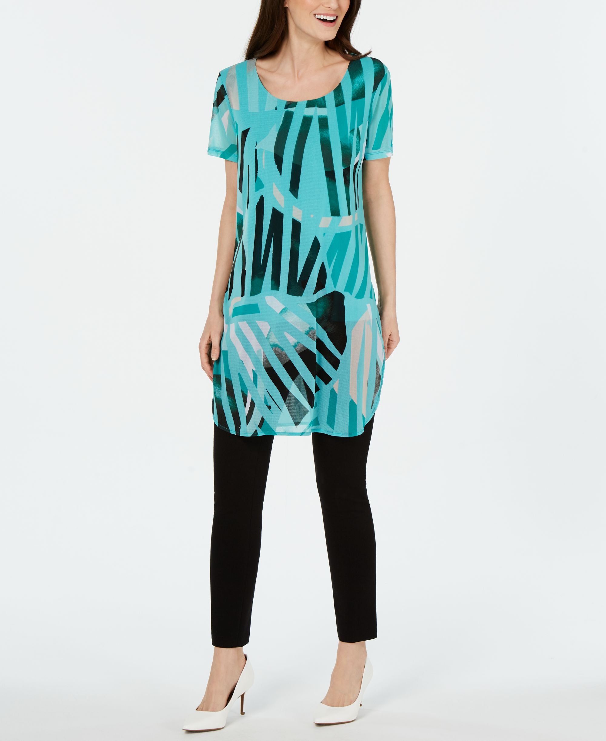 Alfani Petite Graphic Print Tunic