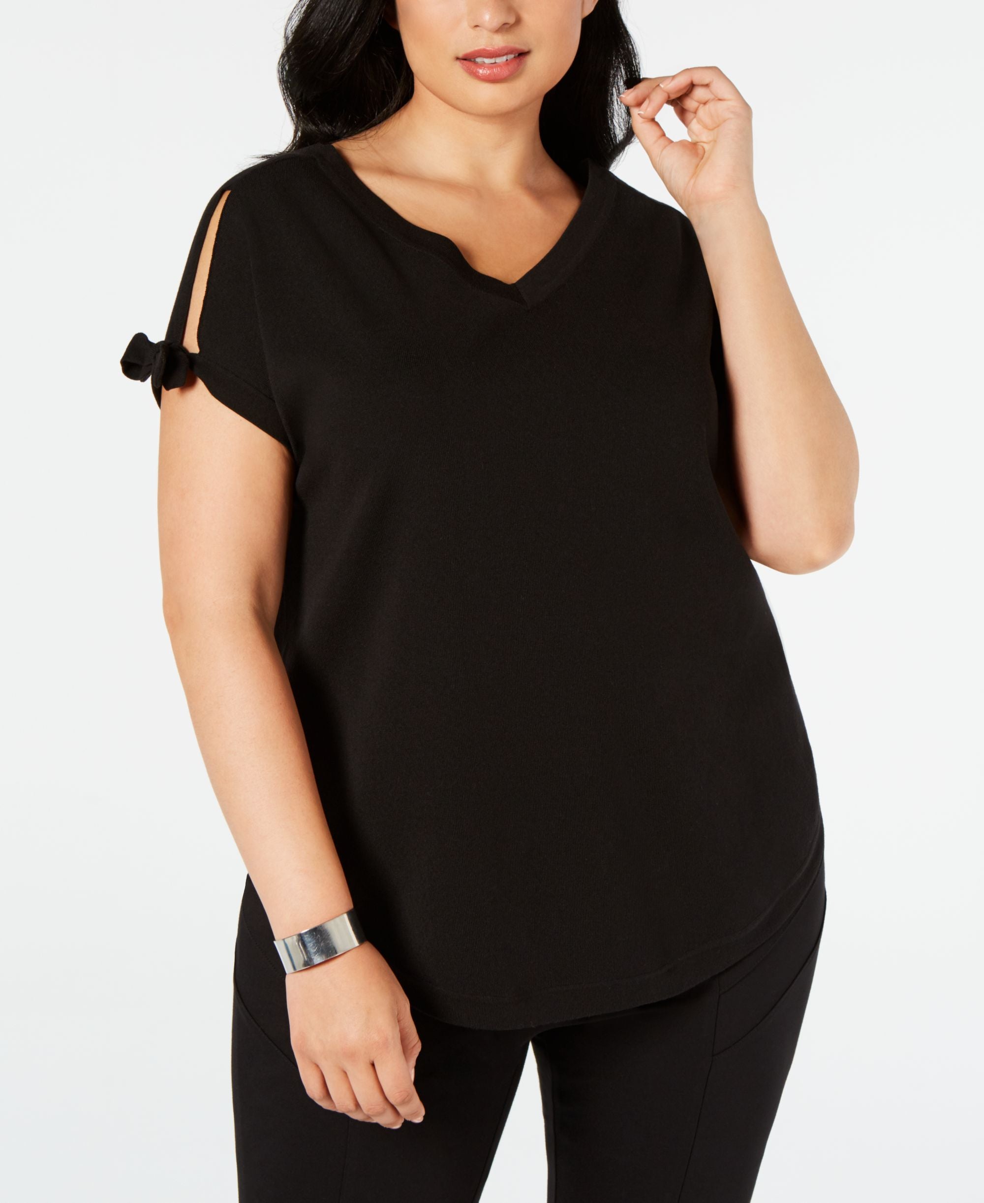 Plus Size Crisscross-Back Sweater