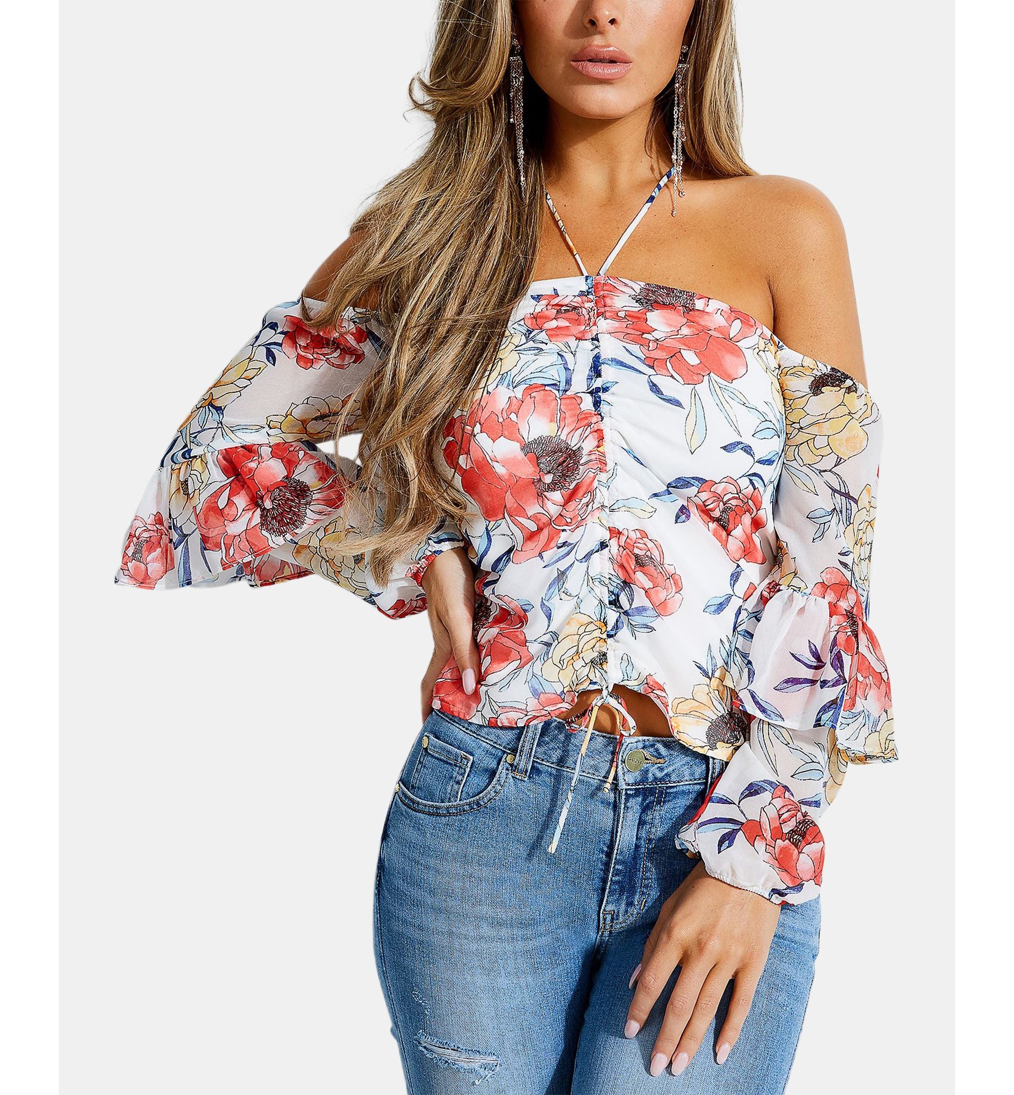 Guess Brailyn Ruched Halter Top