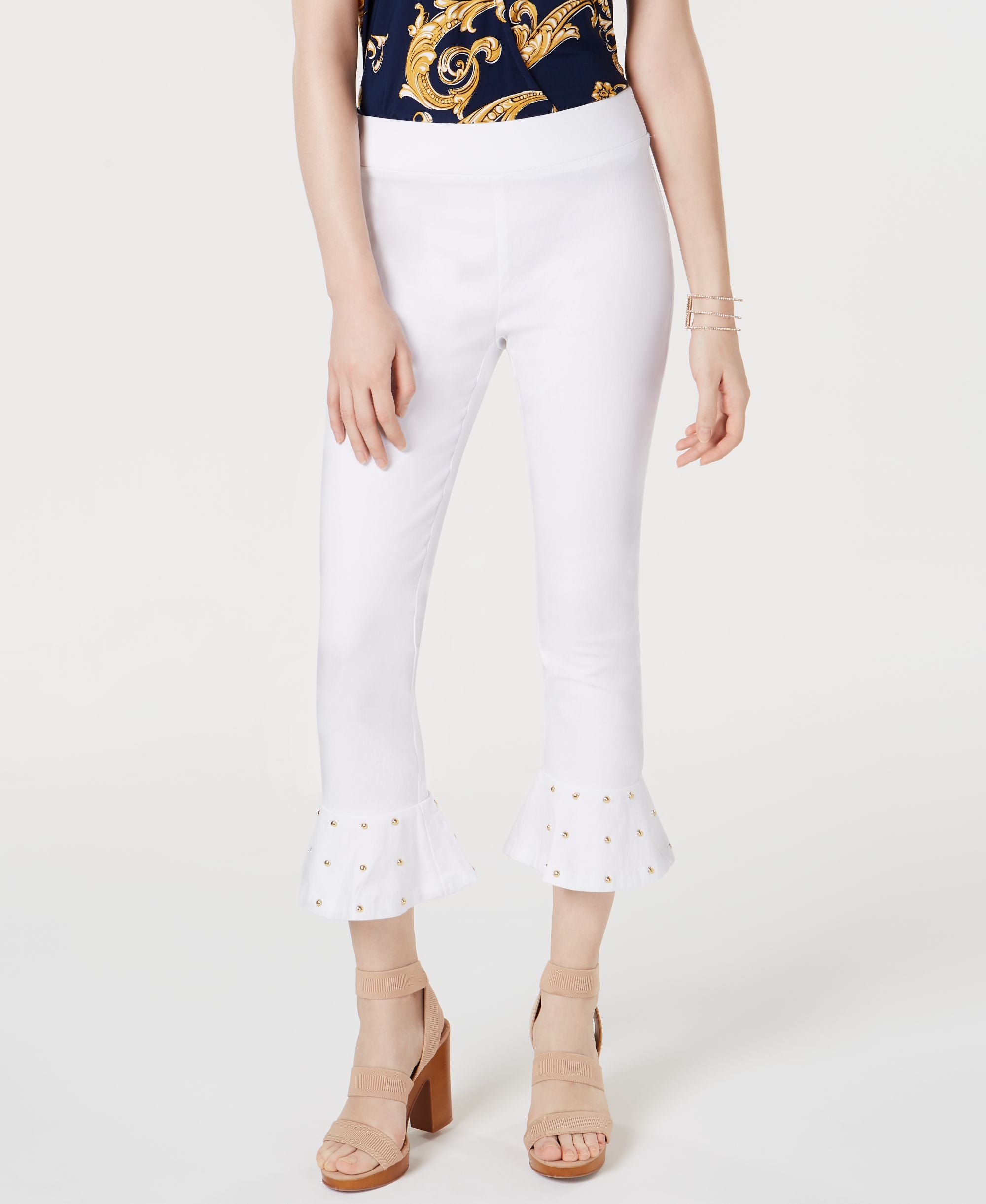 Studded Ruffle Hem Pants