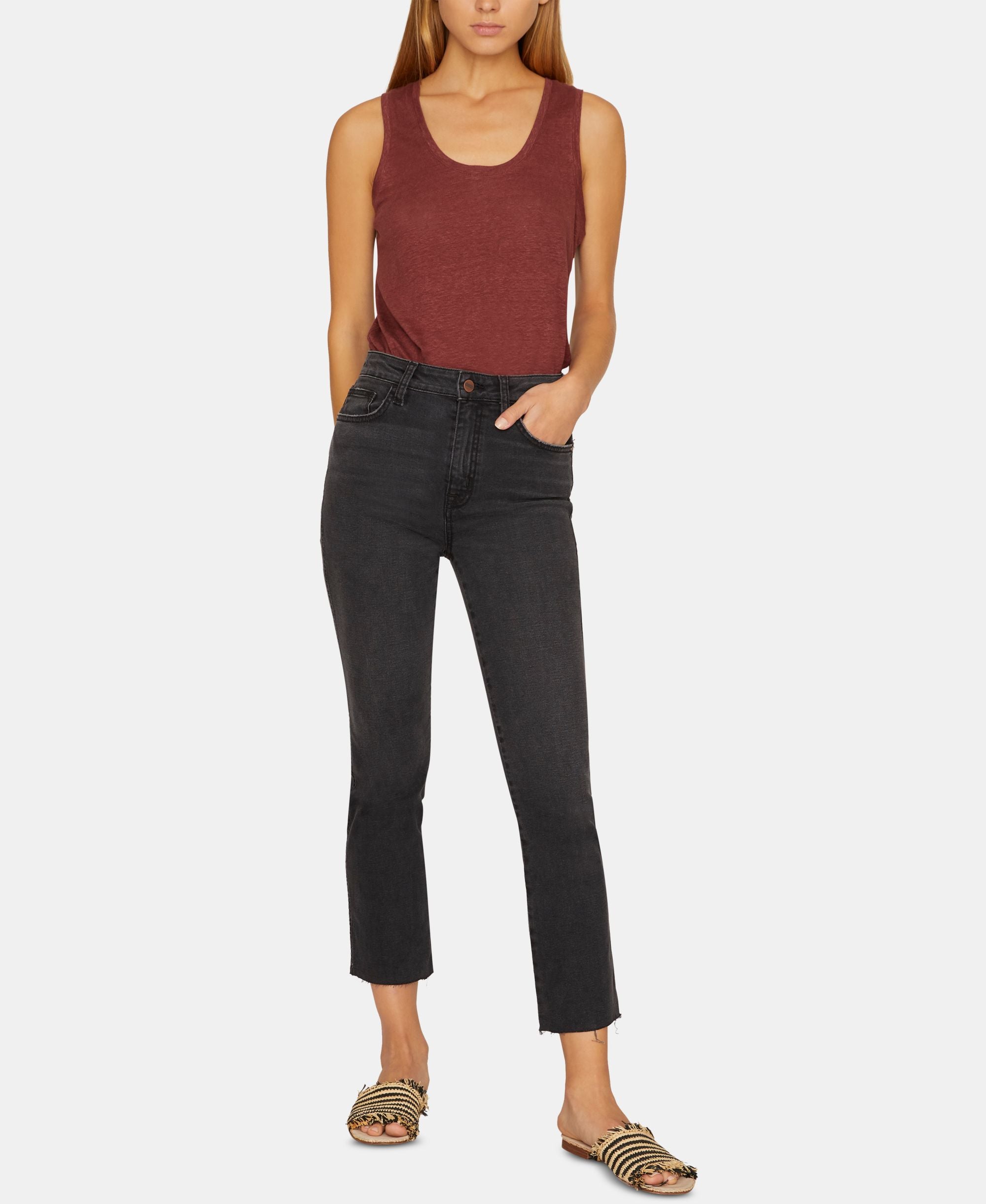 Sanctuary Modern High Rise Raw Hem Capri Jeans